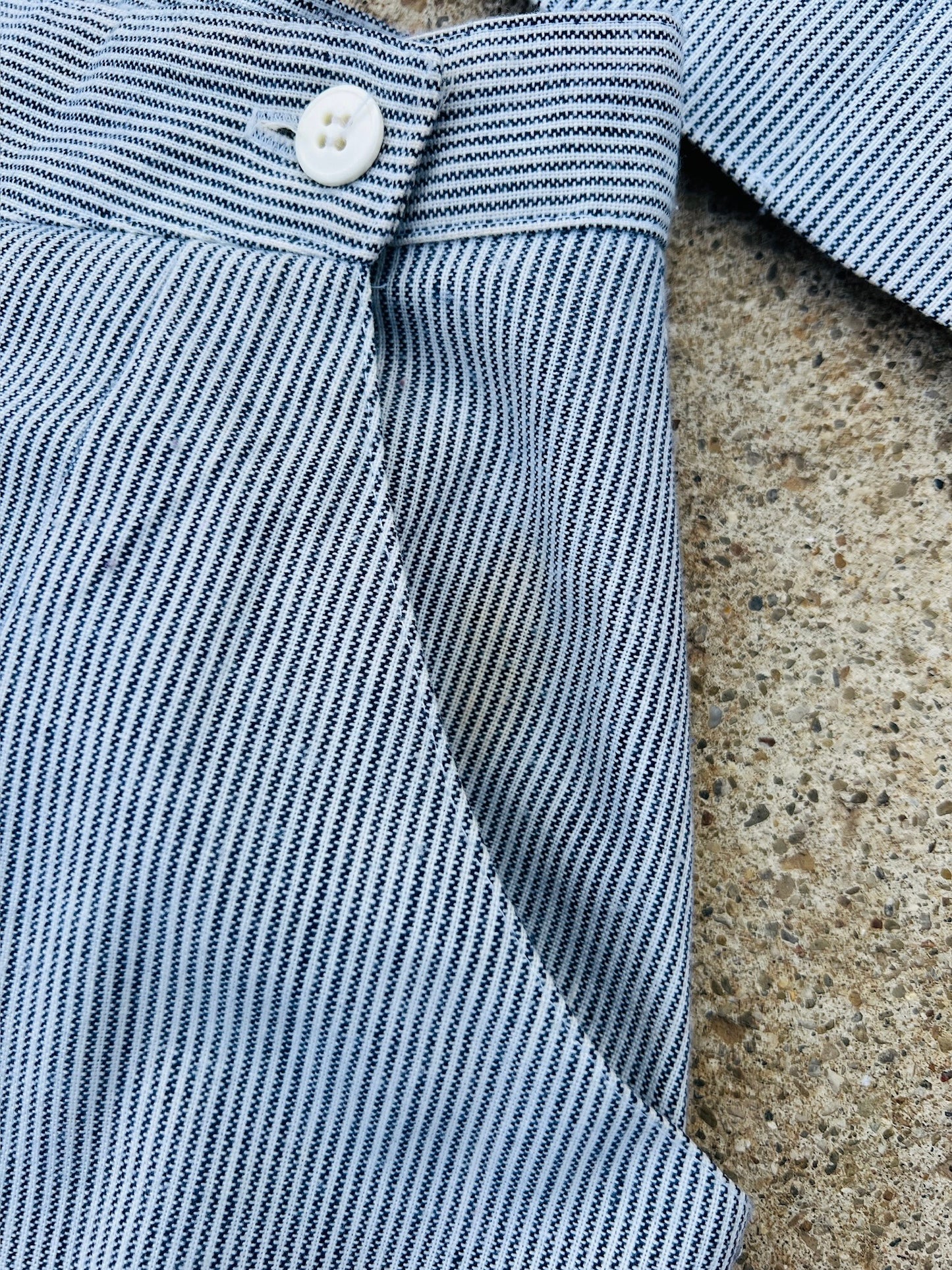Vintage 1980s Prestige of Boston Pinstripe Two-Piece Culotte Suit Set | S/M