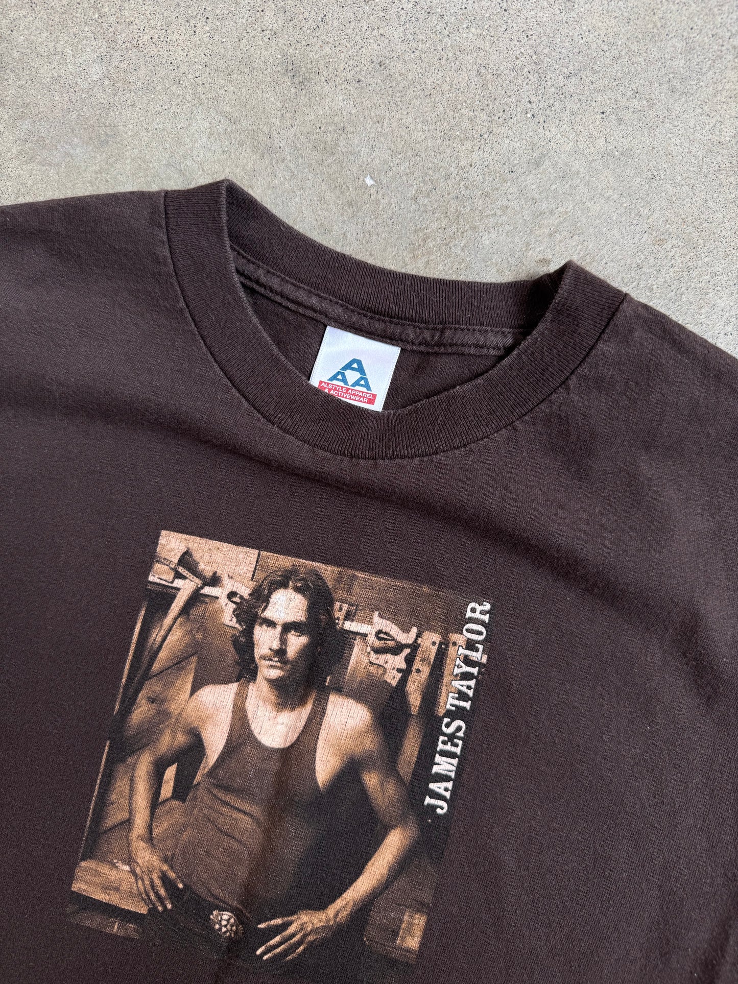 2000s James Taylor Brown Cotton Graphic Tee | Small
