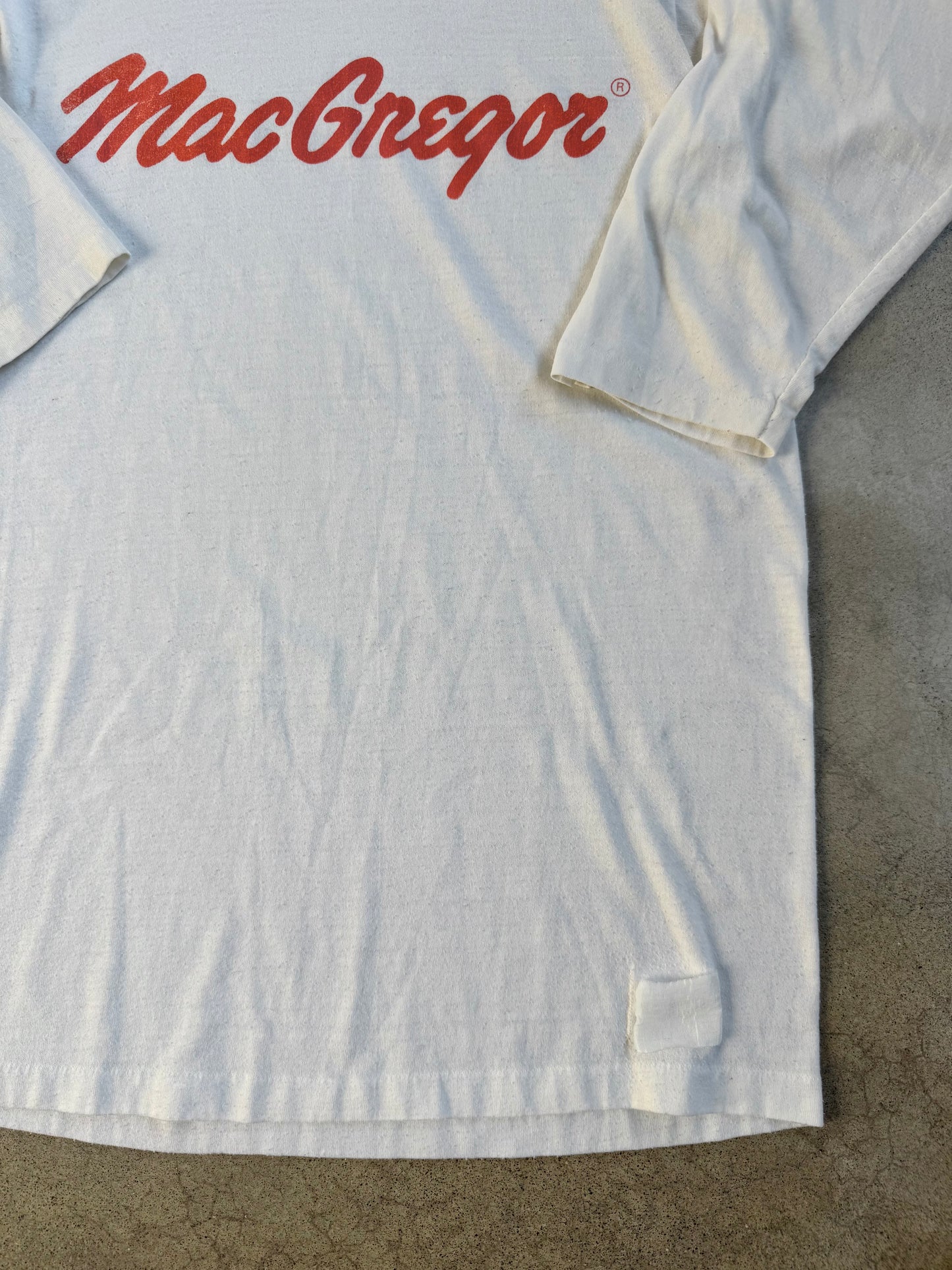 Vintage 1980s MacGregor Graphic White Athletic Tee | Large