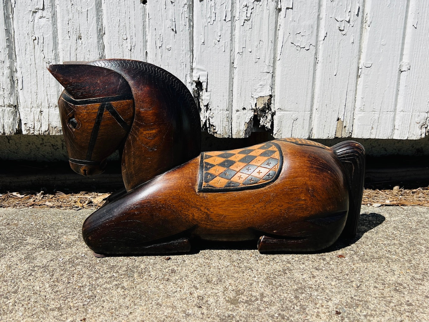 Wood Carved Horse Folk Art