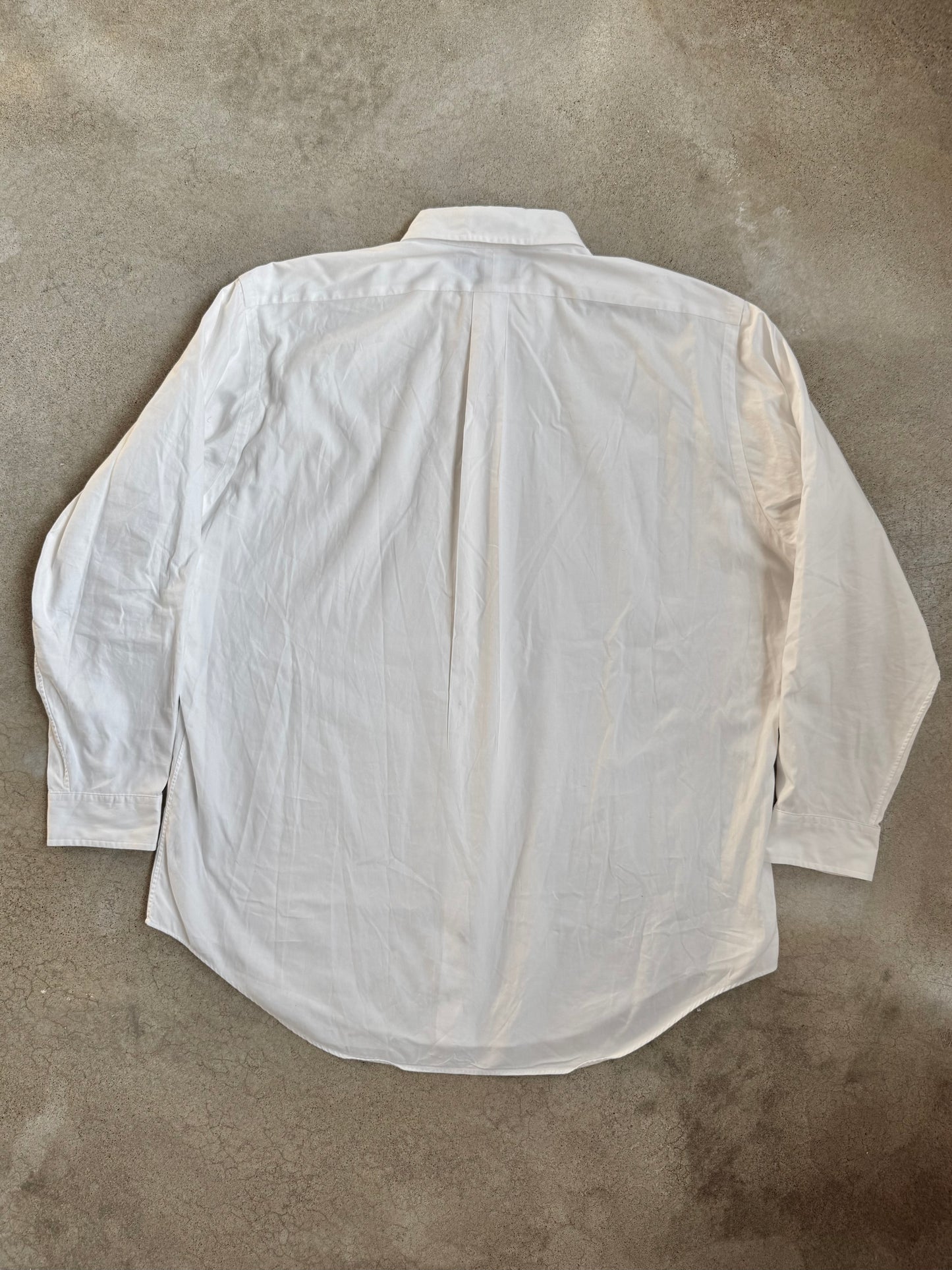 Vintage 1990s Ralph Lauren Yarmouth White Cotton Button-Down Shirt | XL