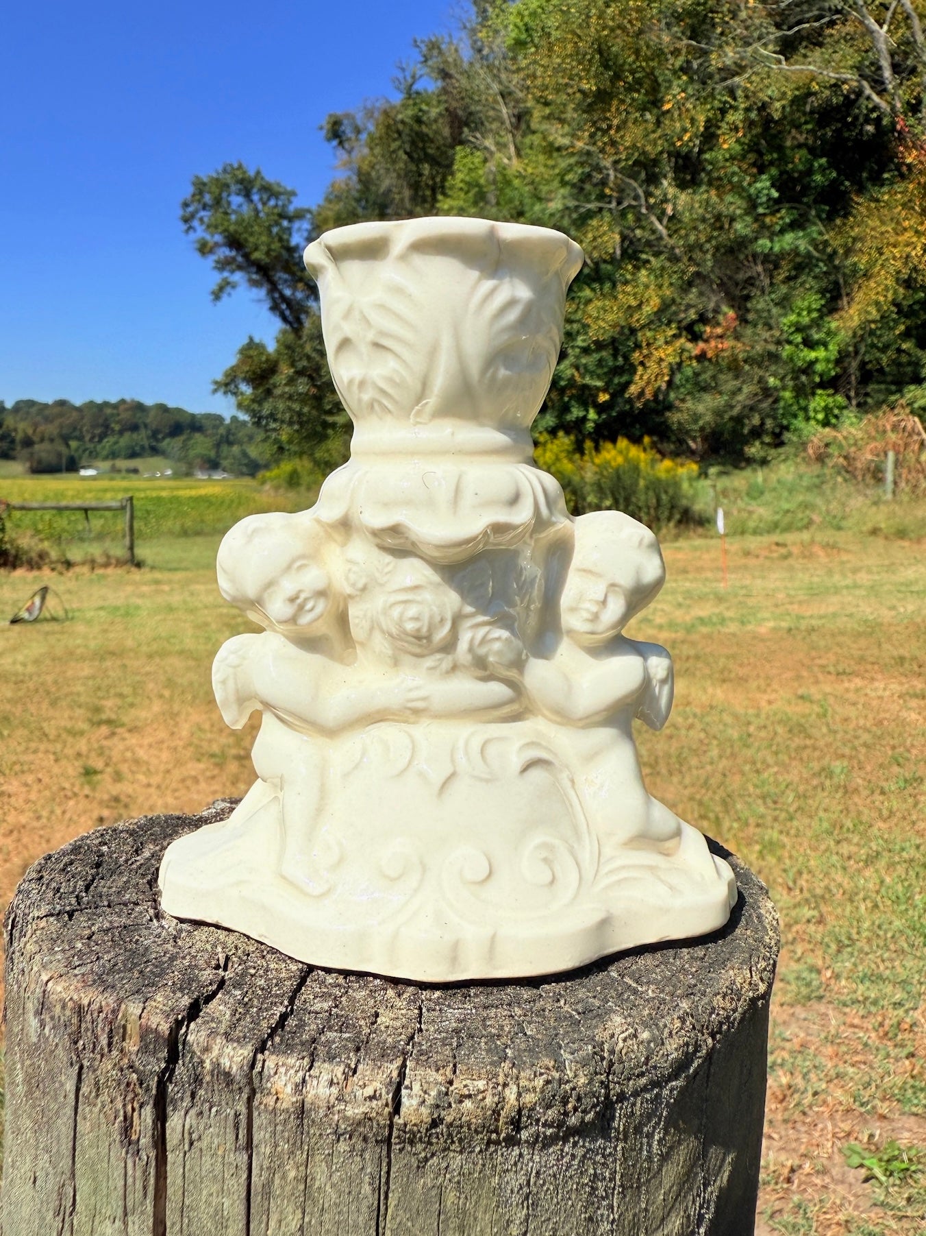 Vintage 1960s Ceramic "Cupid" Candleholders | Set of 2