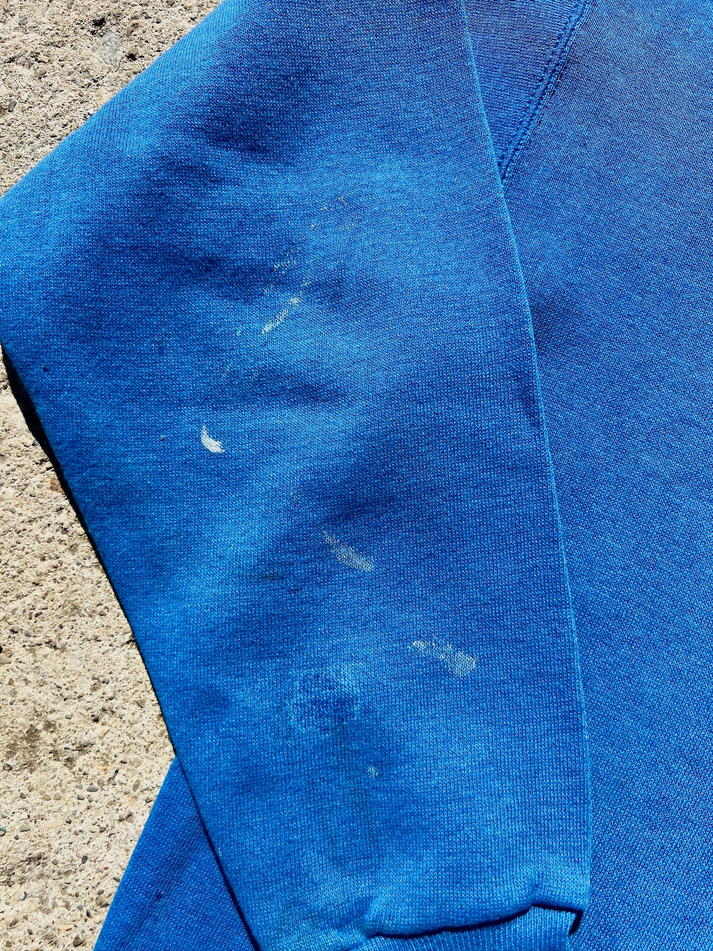 Vintage 1980s Tultex Worn Blue Crewneck Sweatshirt | Medium