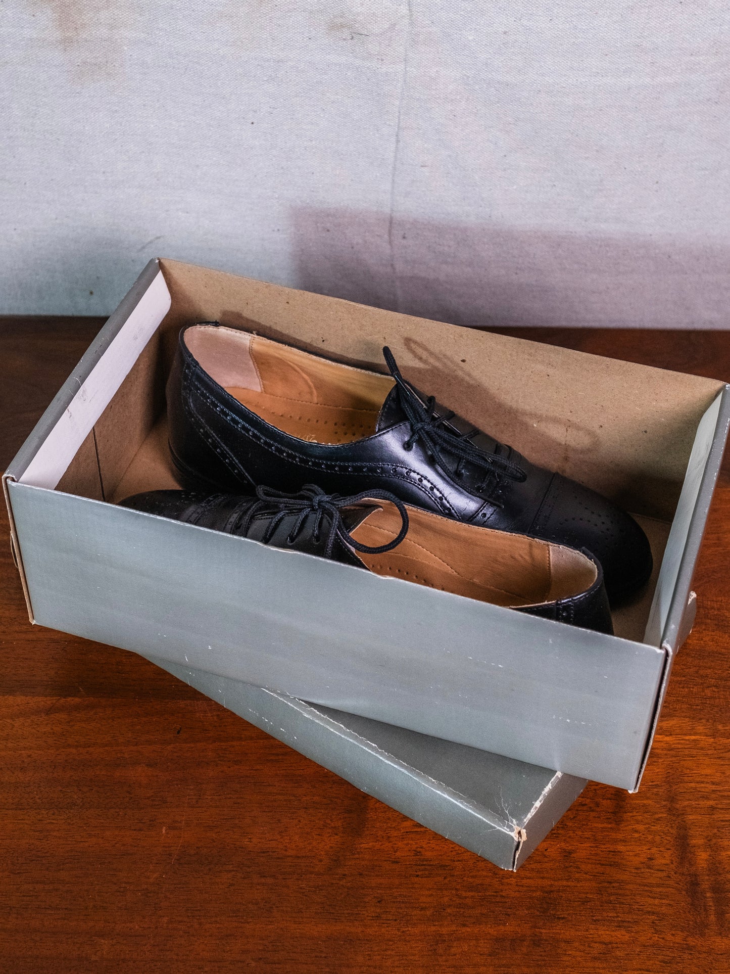 Vintage 1970s/80s LaSalle Black Leather Oxford Dress Shoes w/ Original Box | Men’s 8.5
