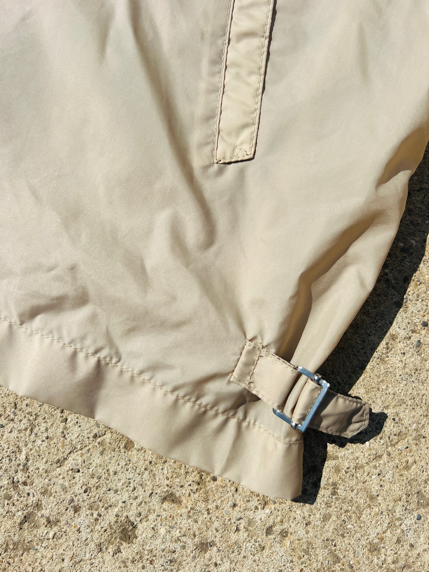 Vintage 1980s Izod Lacoste Beige Nylon Windbreaker | XL