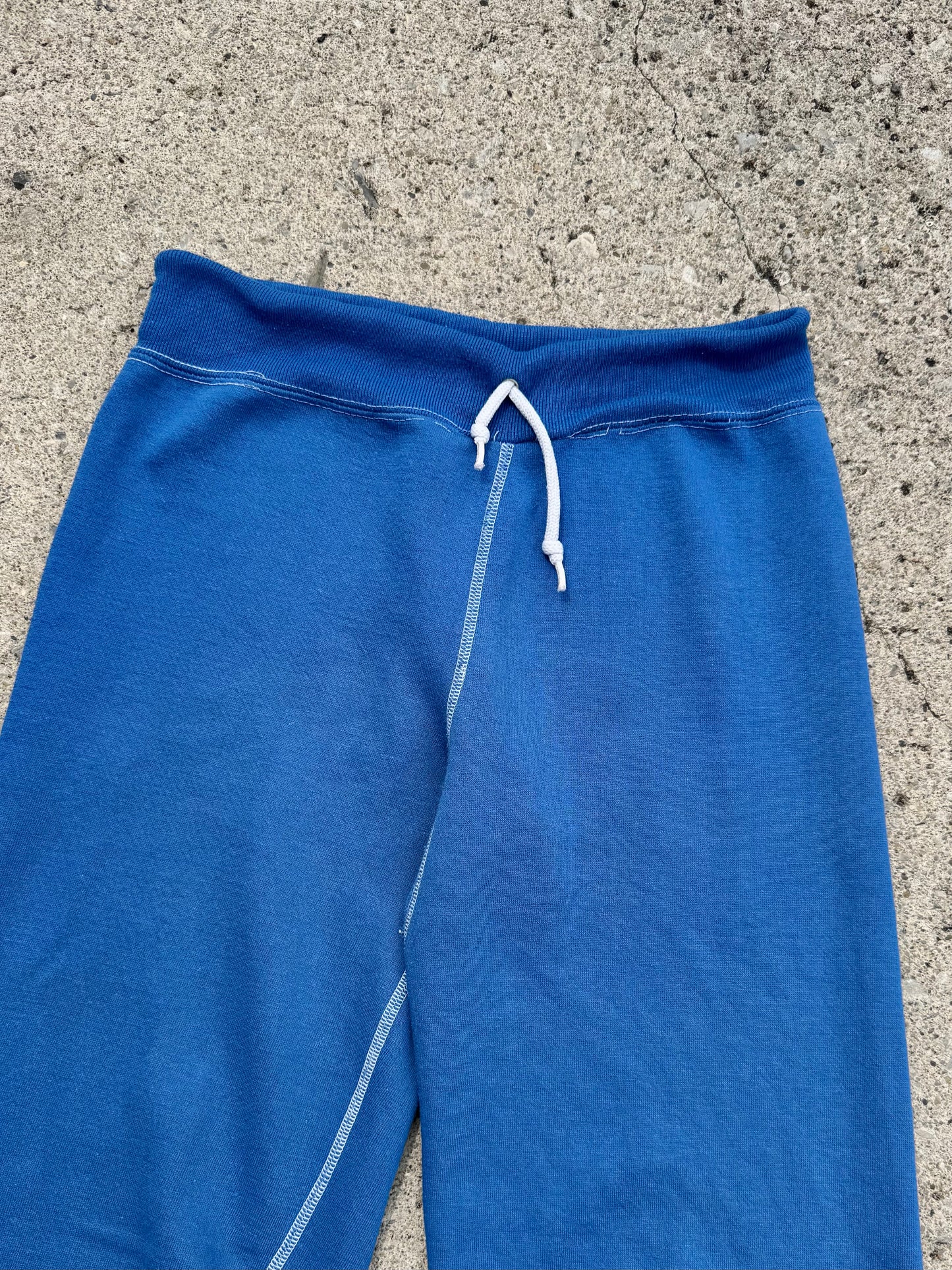 Vintage 1980s Blue Contrast Stitch Drawstring Jogger Sweatpants | Small
