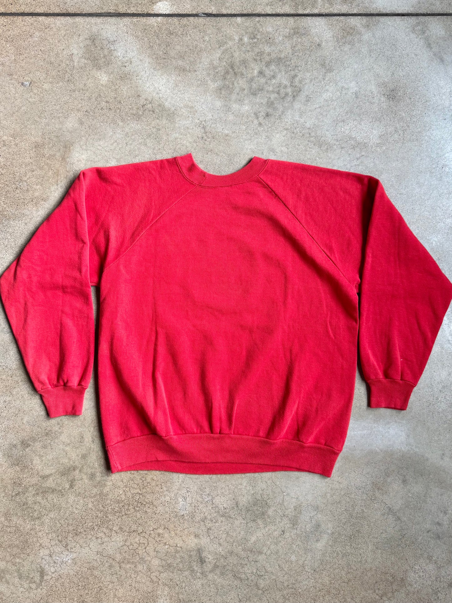 Vintage 1980s MTV Graphic Red Raglan Sweatshirt | XL