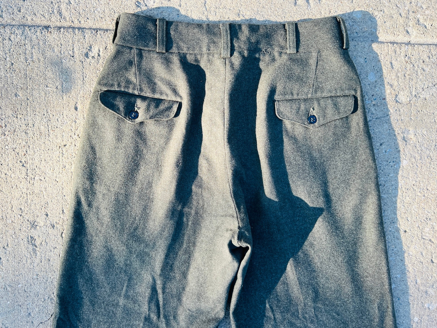 Vintage 1940s/50s Military Wool Trousers | Waist 30”