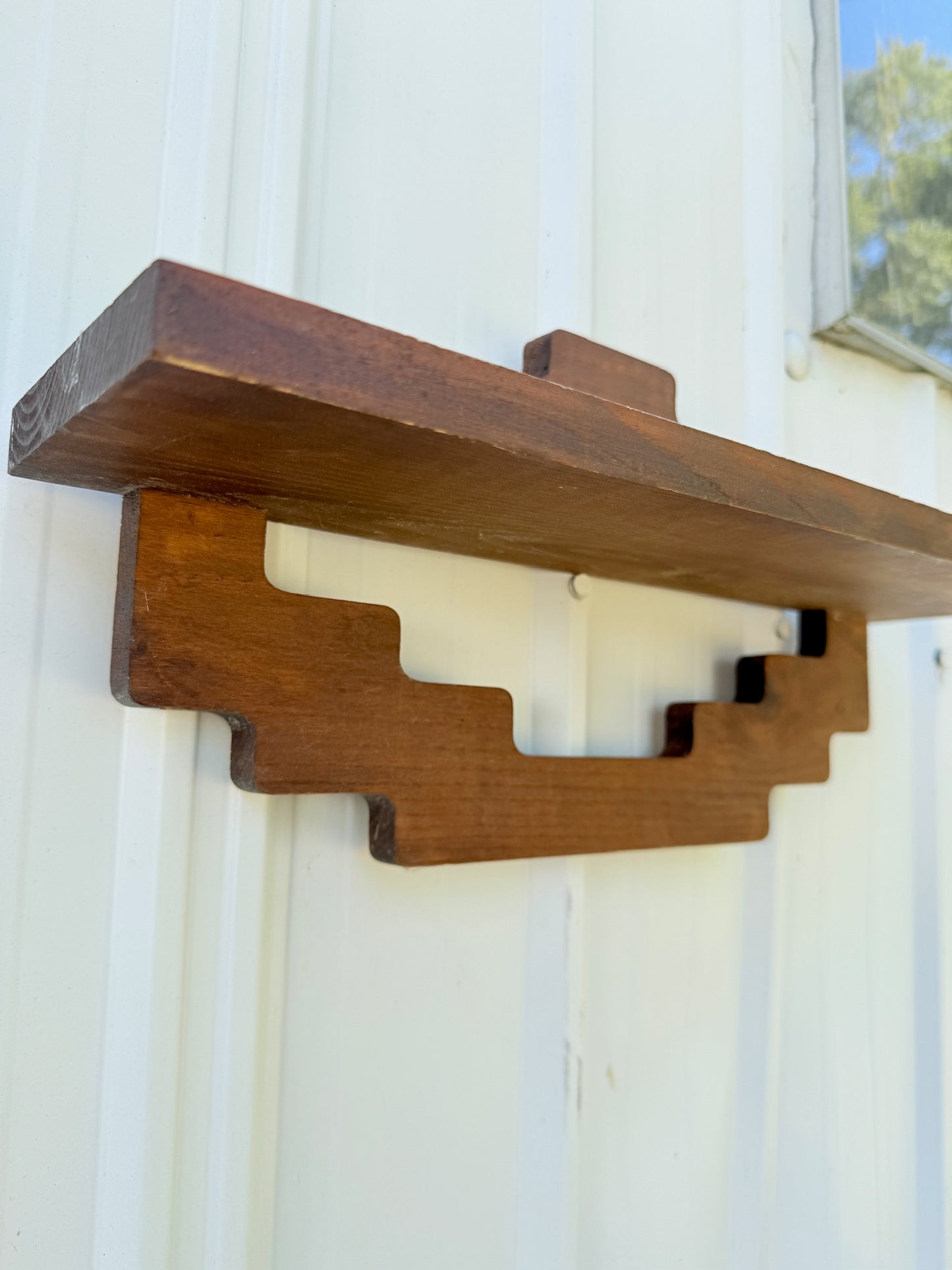 Vintage 1960s Southwestern-Style Wooden Wall Shelf