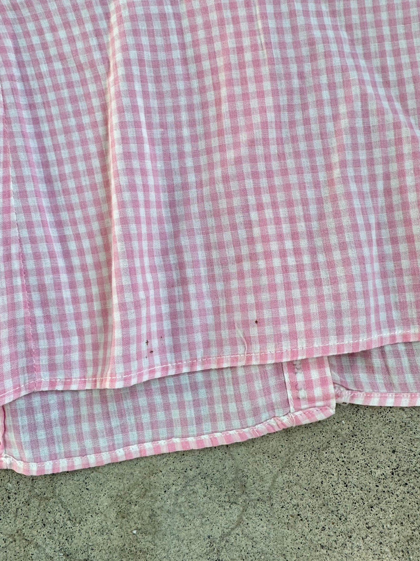 Vintage 1950s Laura Mae Pink Gingham Sleeveless Blouse | Large
