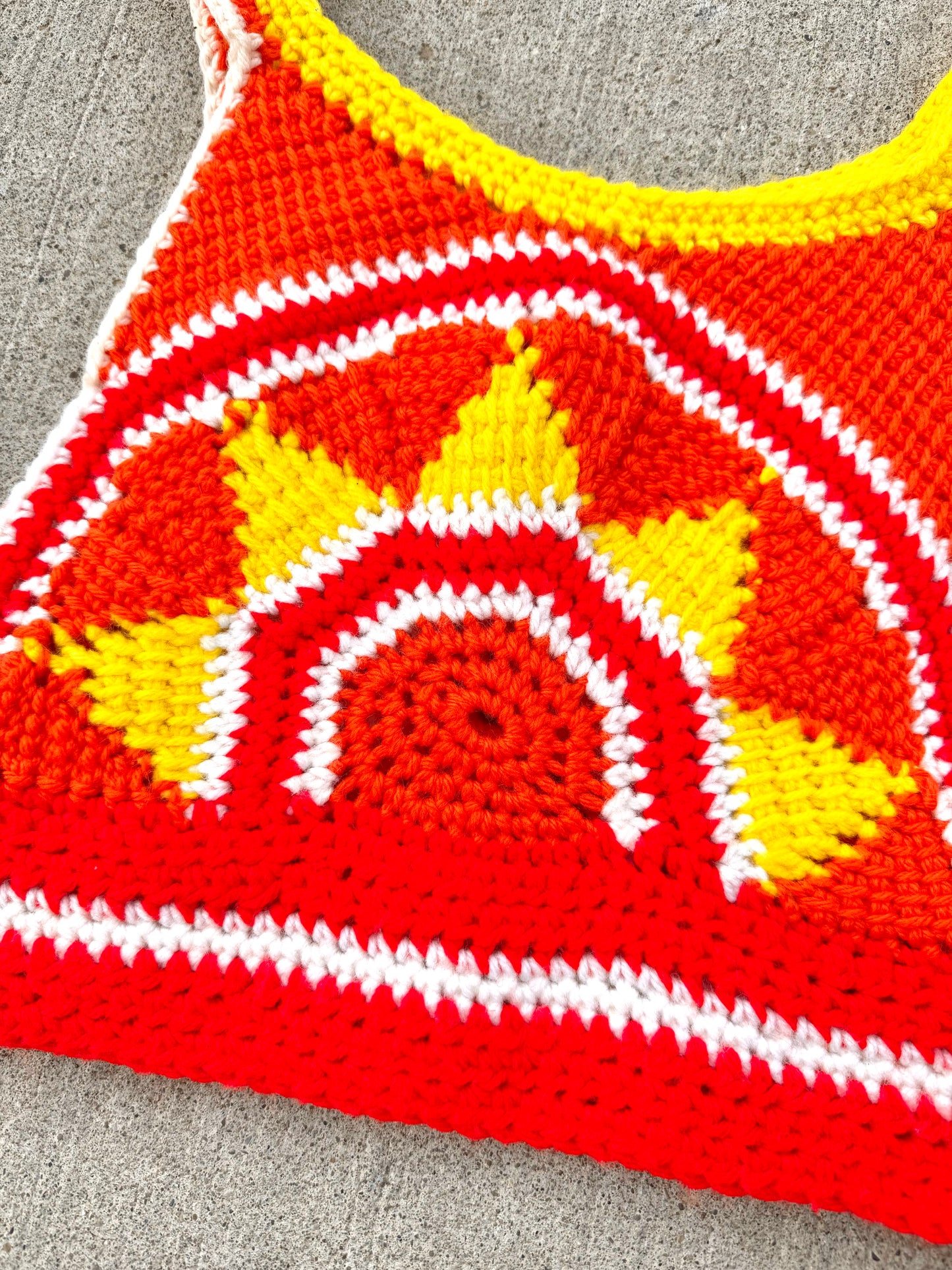 Vintage 1970s Crochet Sun Cropped Tank | XS
