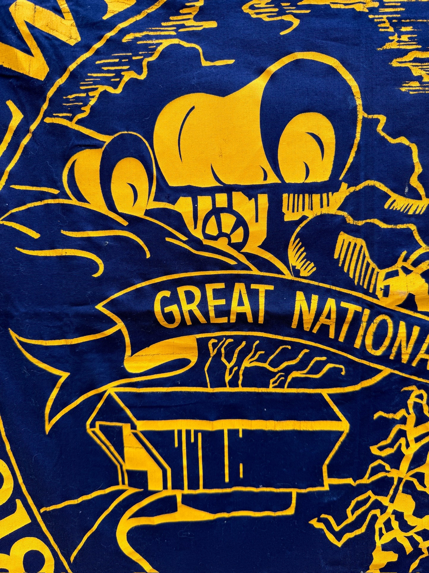 Vintage 1968 Navy Blue Lewisburg OH Sesquicentennial Banner
