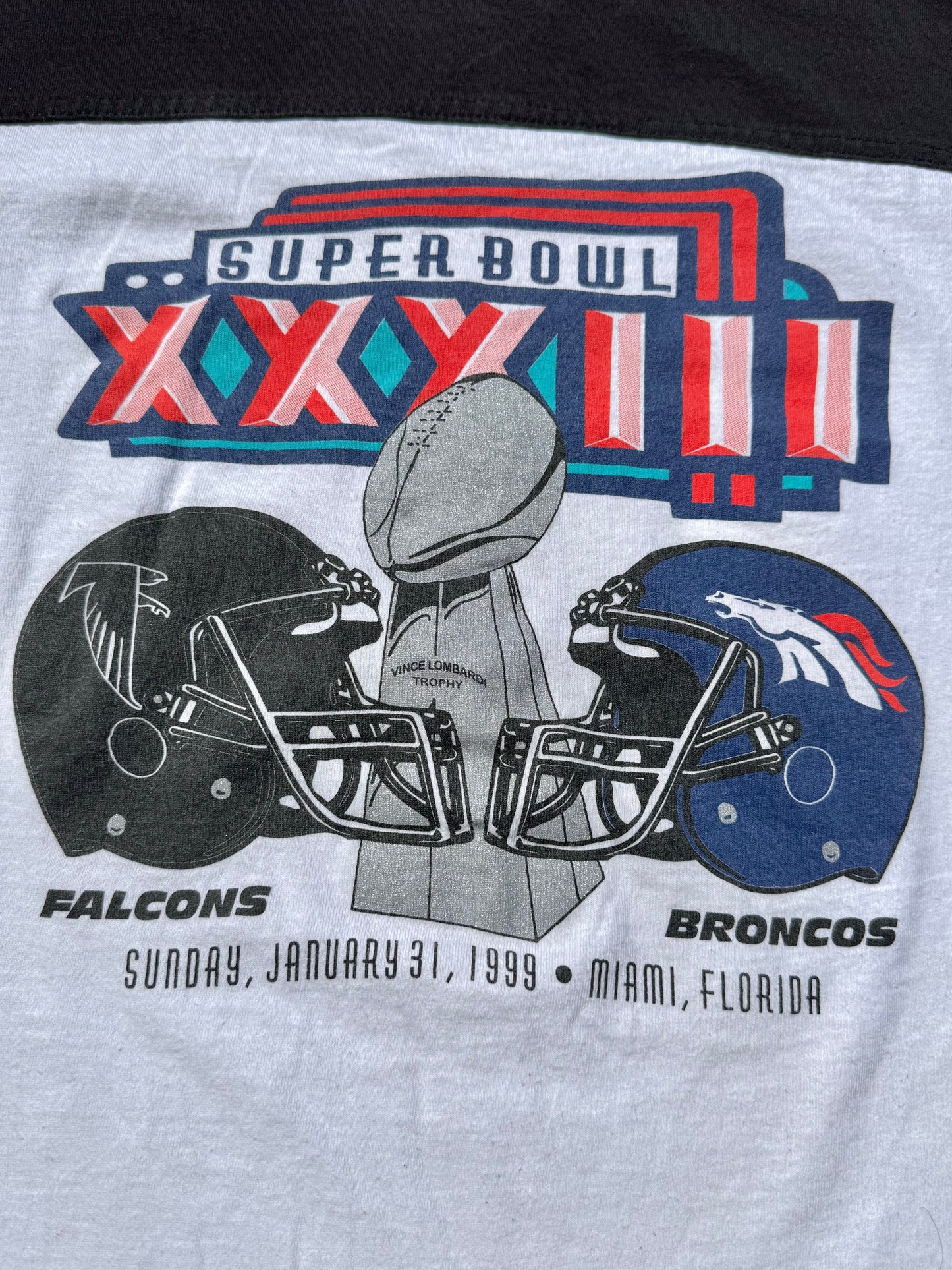 Vintage 1999 Superbowl Falcons + Broncos Tee | Large