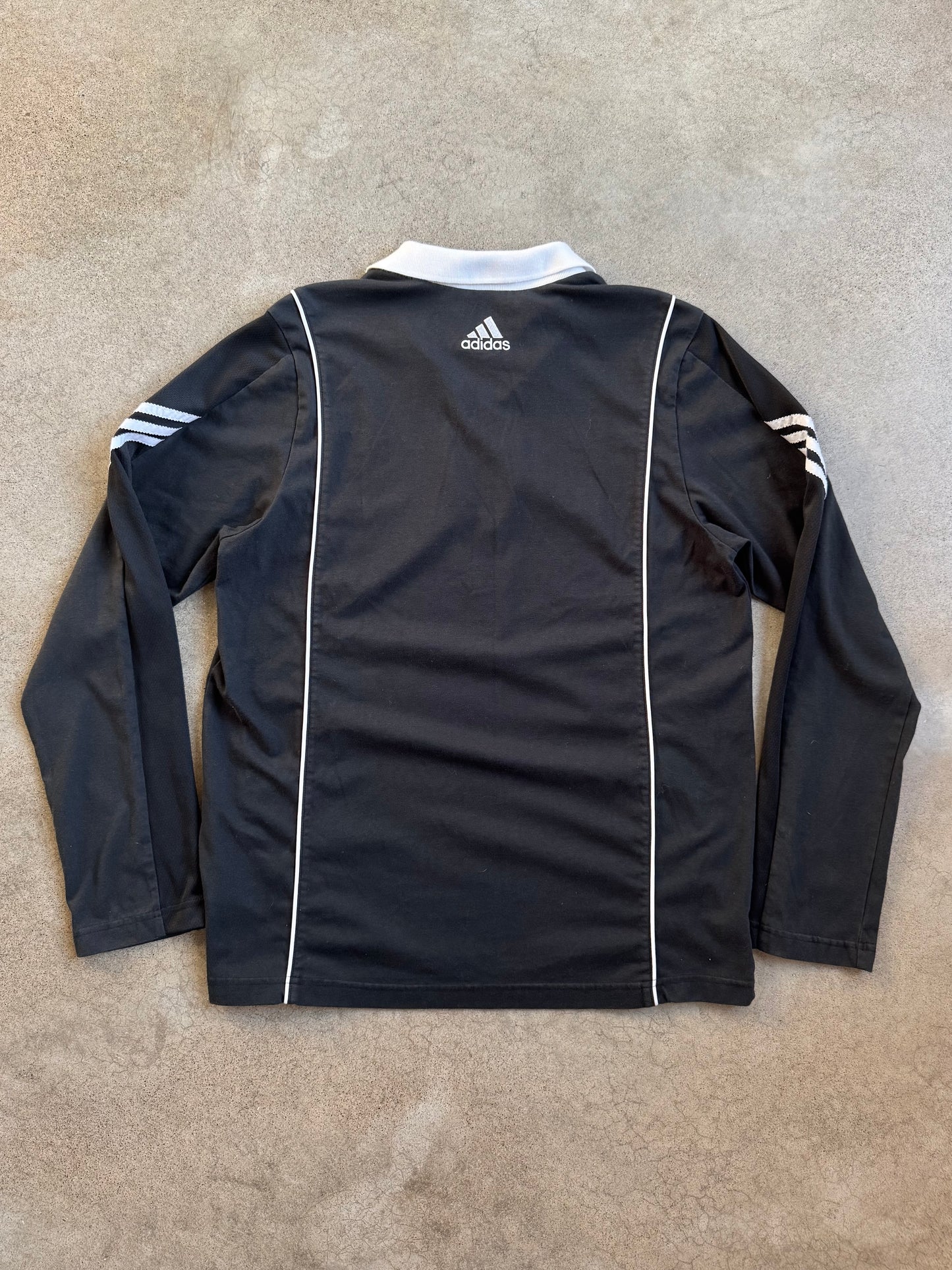 2006-7 Adidas "25" Felt Patch Collared Soccer Referee Long Sleeve Jersey | Medium