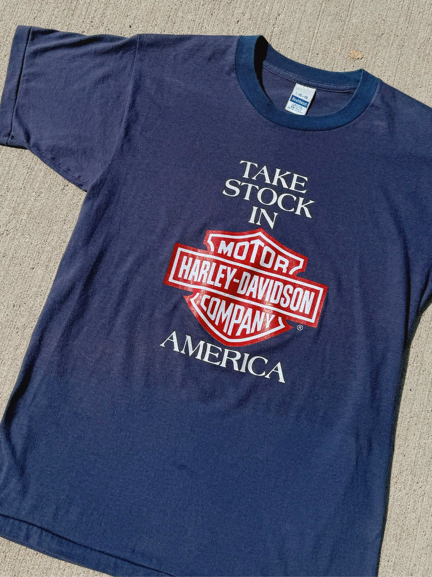 Vintage Harley Davidson “Take Stock In America” 1986 Public Offering Tee | Large