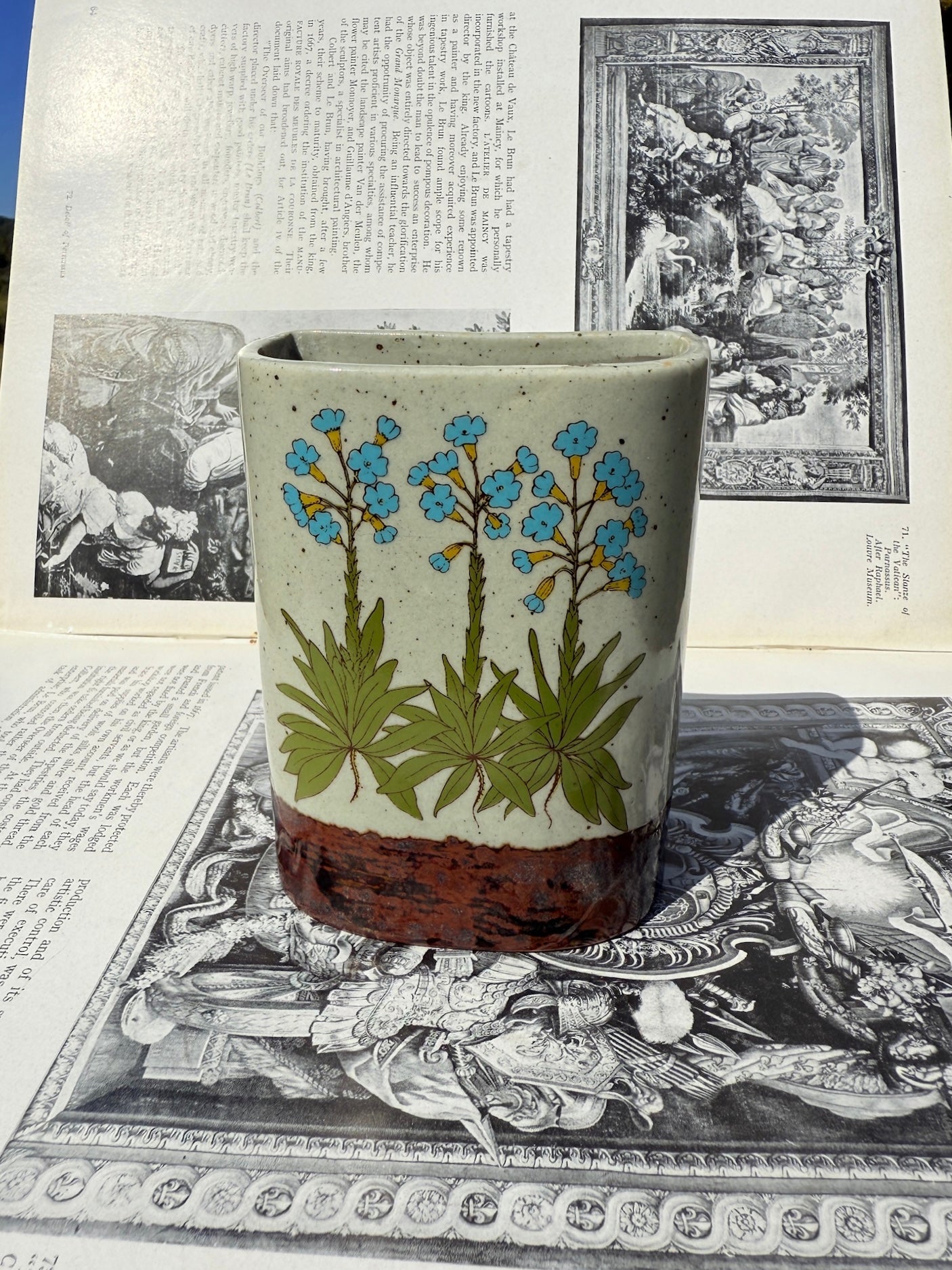 Vintage 1970s Ceramic Floral Pattern Wall Pocket