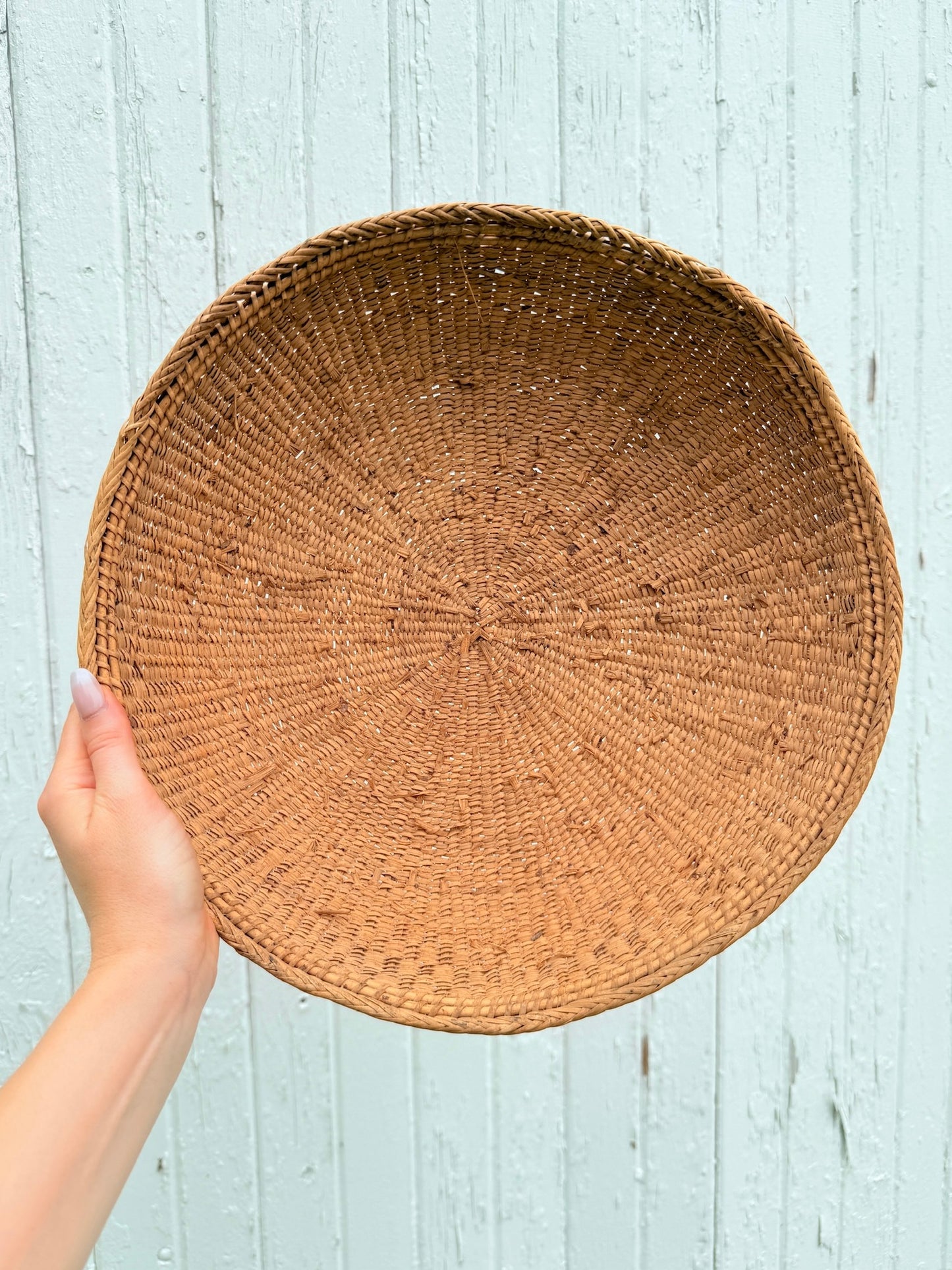 Antique 1900s Straw Woven Yanomami Tribal Abstract Painted Basket