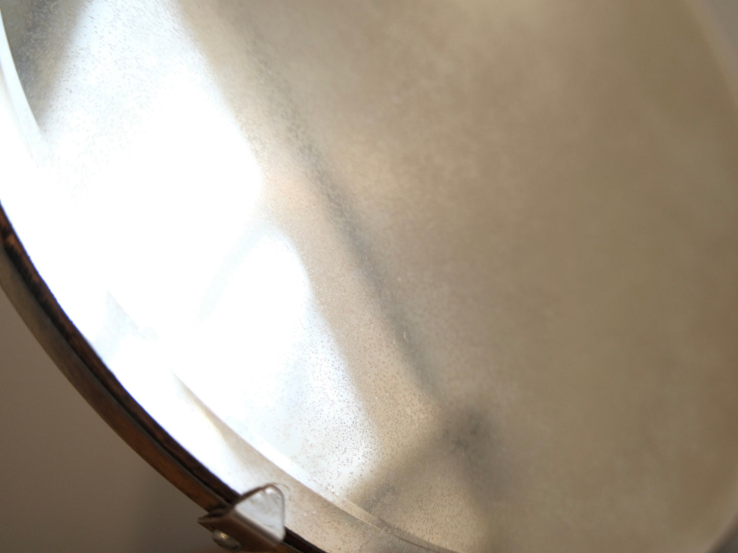 Vintage 1920s/30s Circular Brass Pedestal Mirror