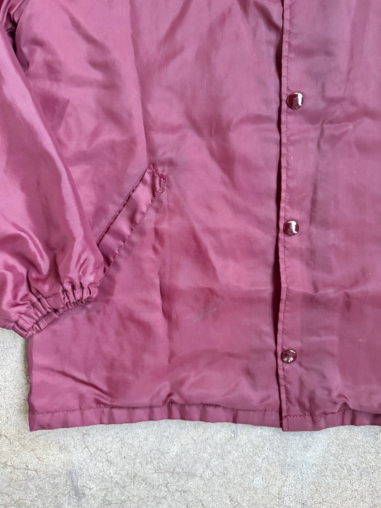 Vintage 1980s Burgundy Express Soccer Patch Windbreaker Jacket | Medium