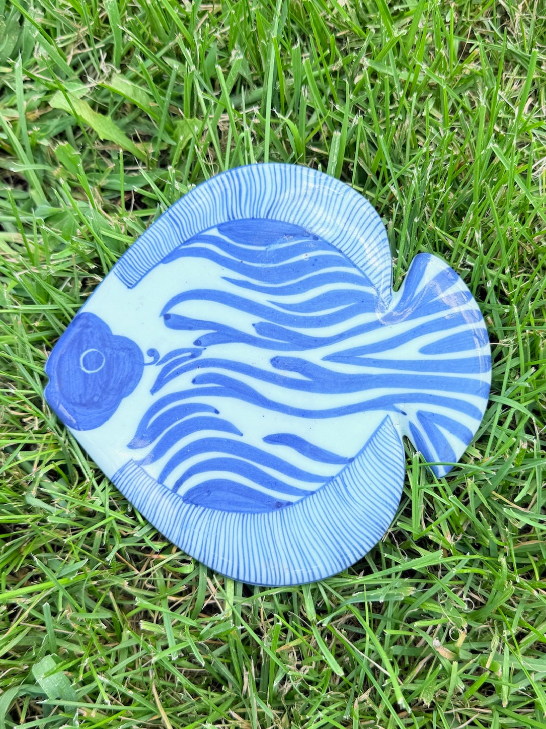 Vintage 1970s Knobler Hand-Painted Fish Tile