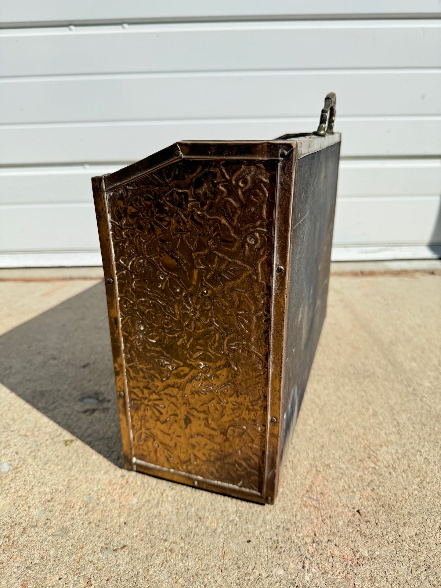 Vintage 1950s Brass & Wood Horse Magazine Holder