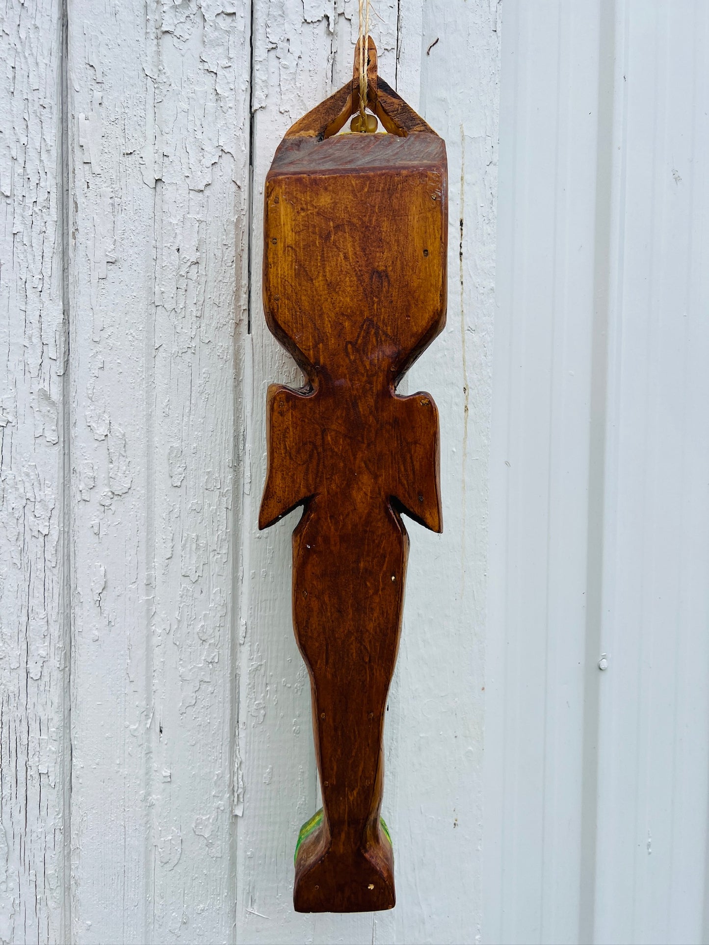 Handmade Mermaid Wood Carved Musical Instrument Folk Art