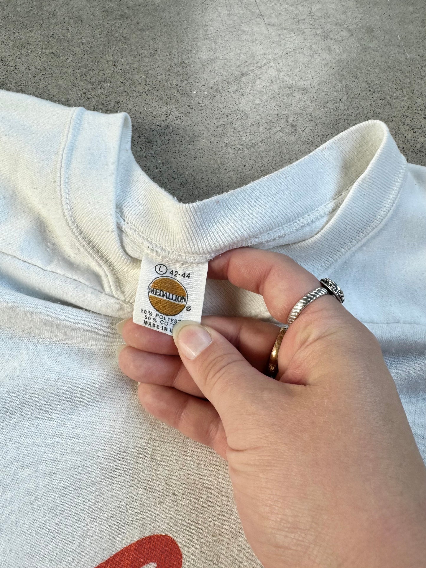 Vintage 1980s MacGregor Graphic White Athletic Tee | Large