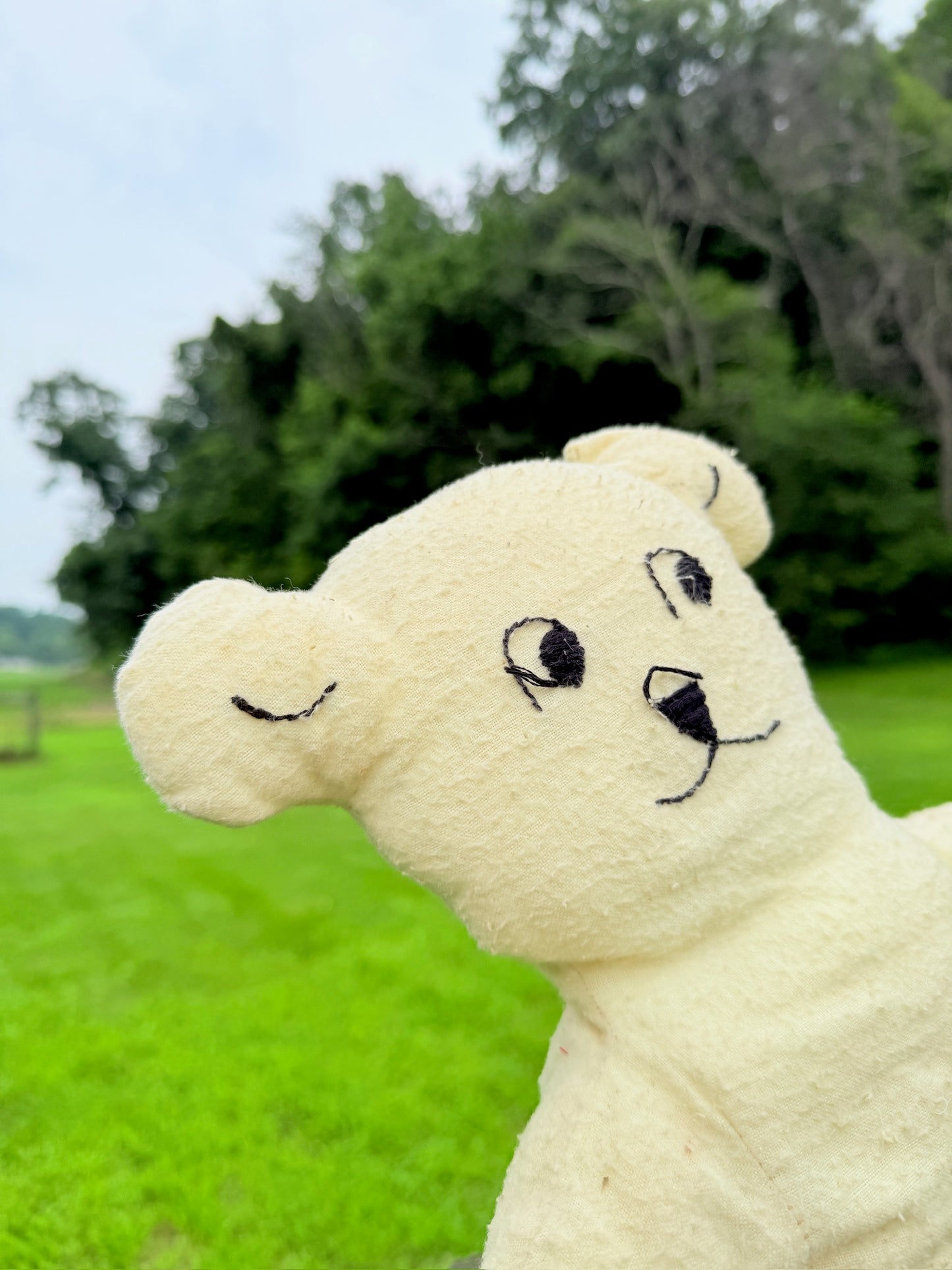Vintage 1940s Handmade Embroidered Teddy Bear