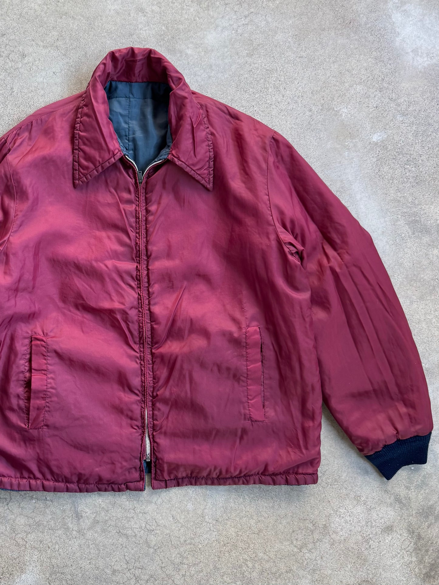 Vintage 1970s Sears Reversible Quilted Zip-Up Jacket | XL