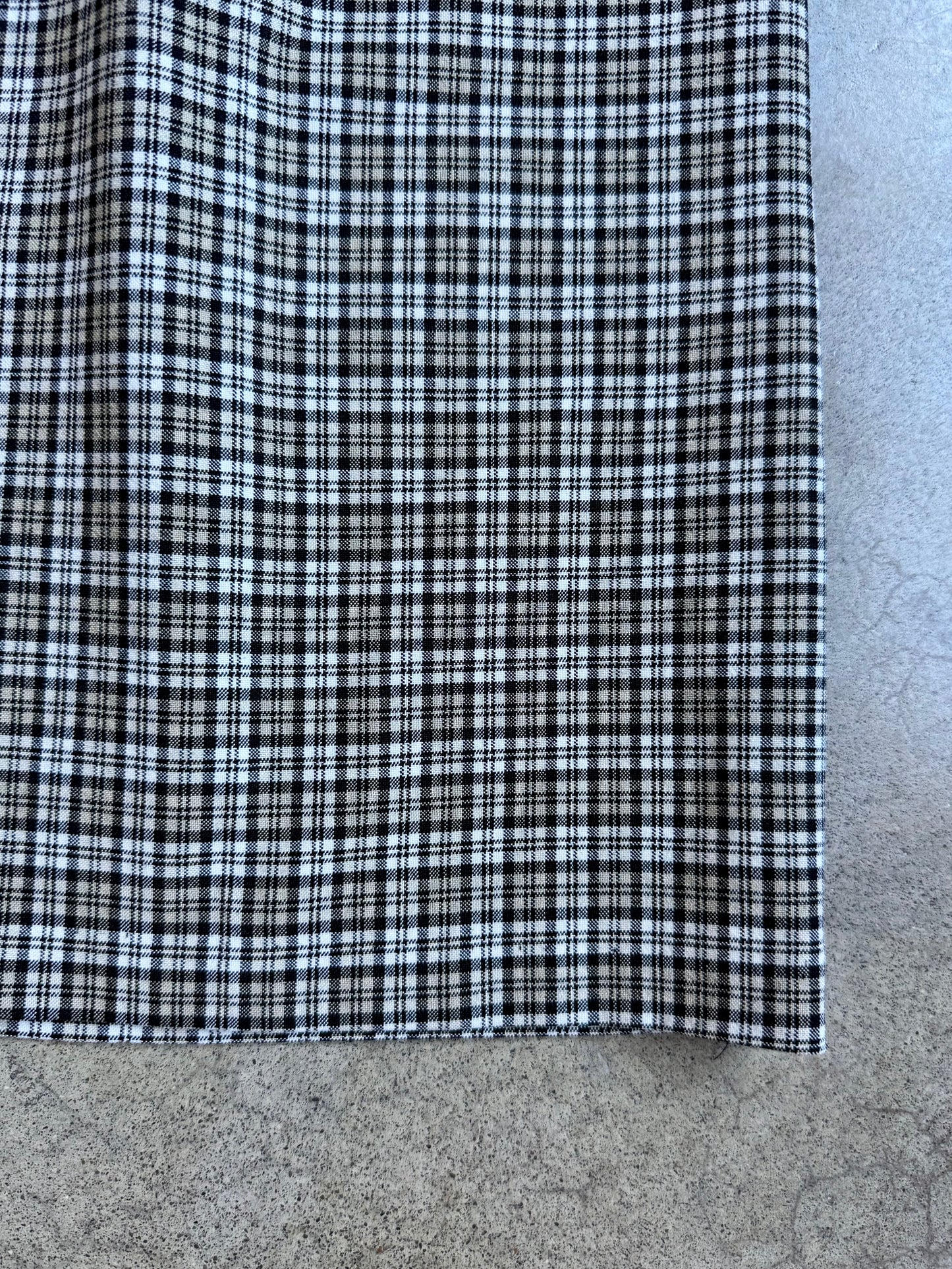 Vintage 1990s Neutral Plaid Mini Skirt | L/XL