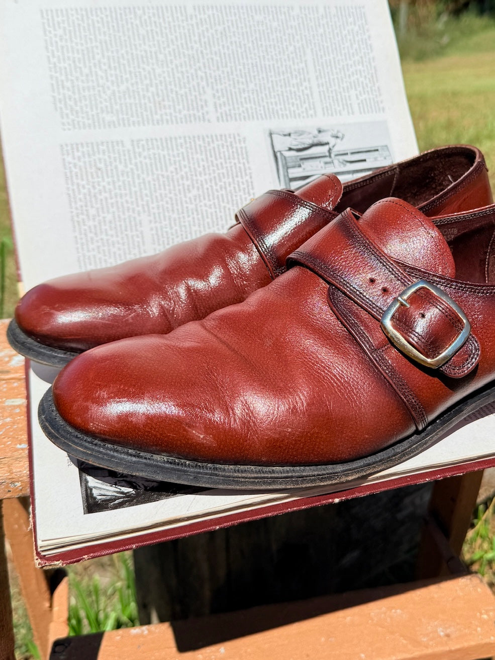Vintage 1970s Sears Brown Leather Monk Strap Dress Shoes | Men’s 13
