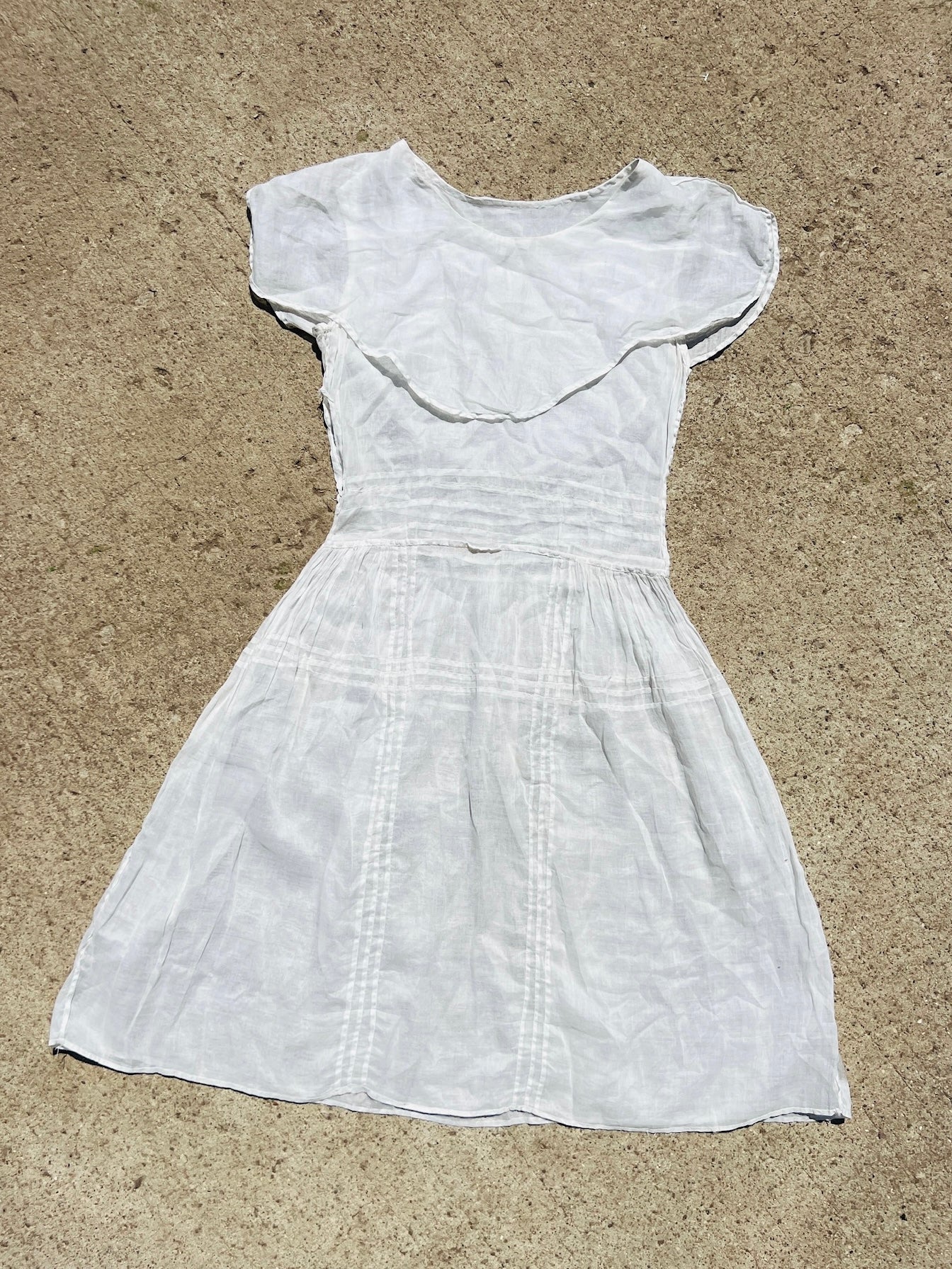 Antique Edwardian Sheer Collared Dress | Small