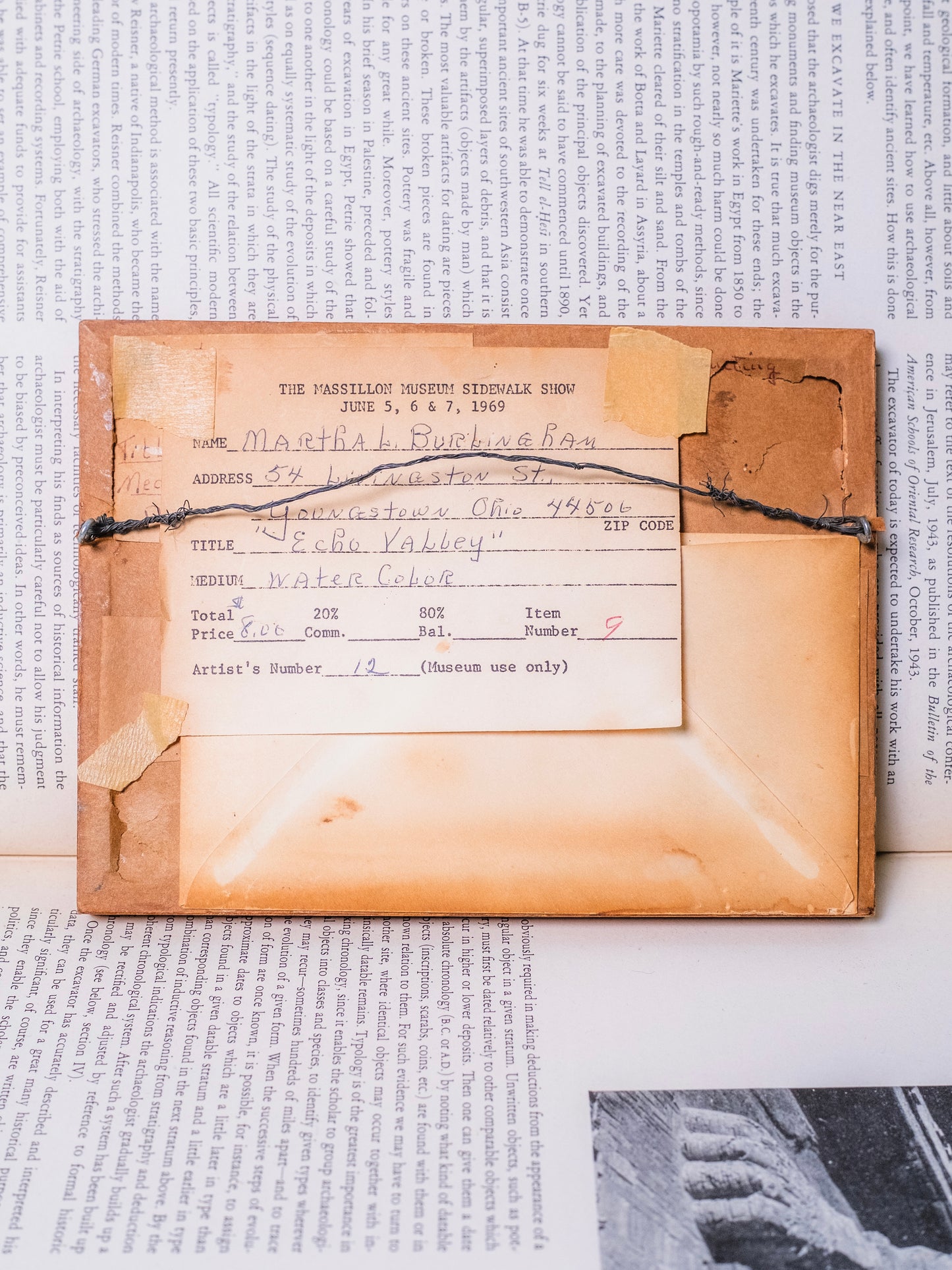 Vintage 1960s Framed Martha Burlingham "Echo Valley" Snow Scene Watercolor Painting | Signed