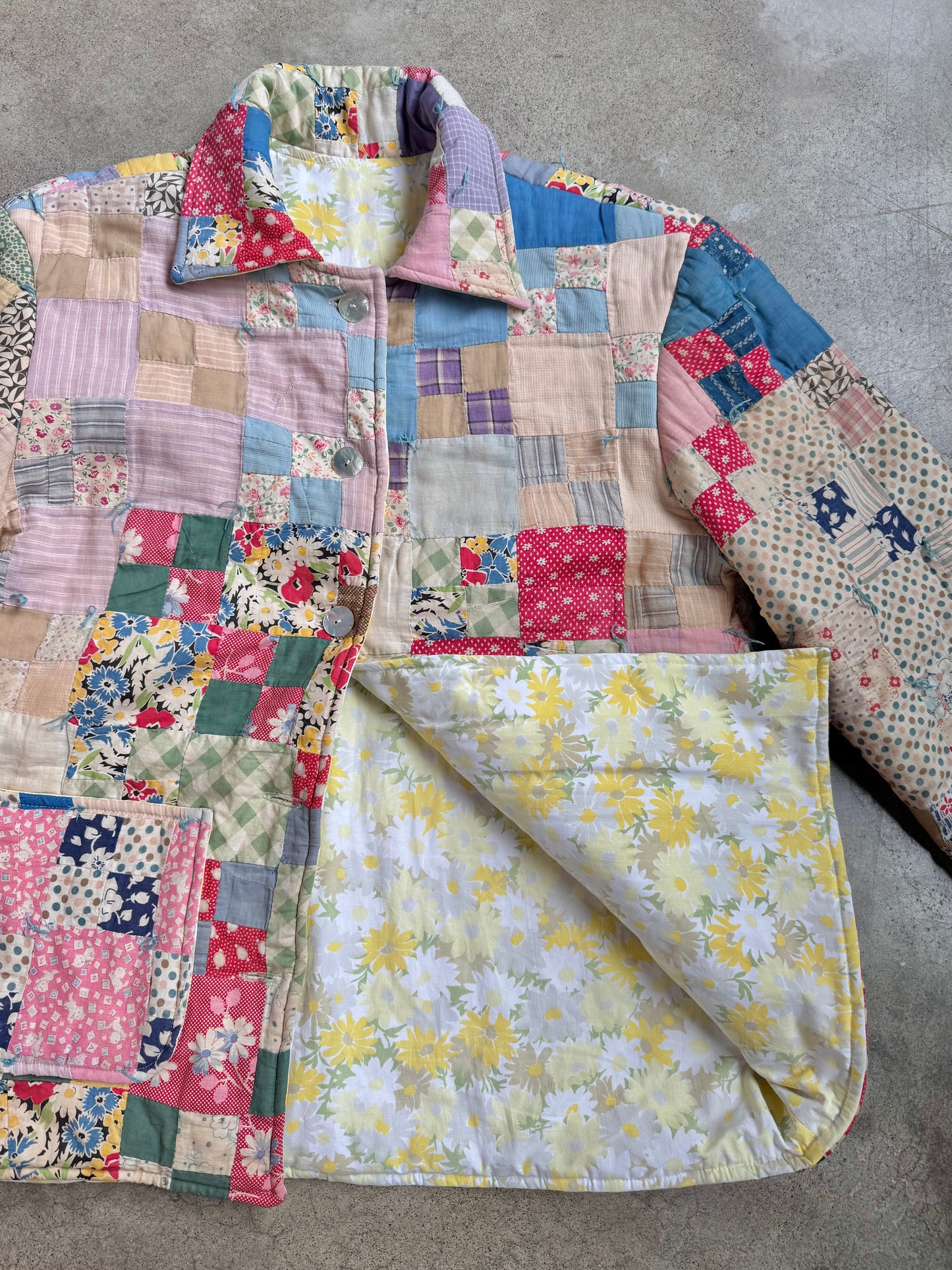 Vintage Handmade Patchwork Quilted Jacket | Large