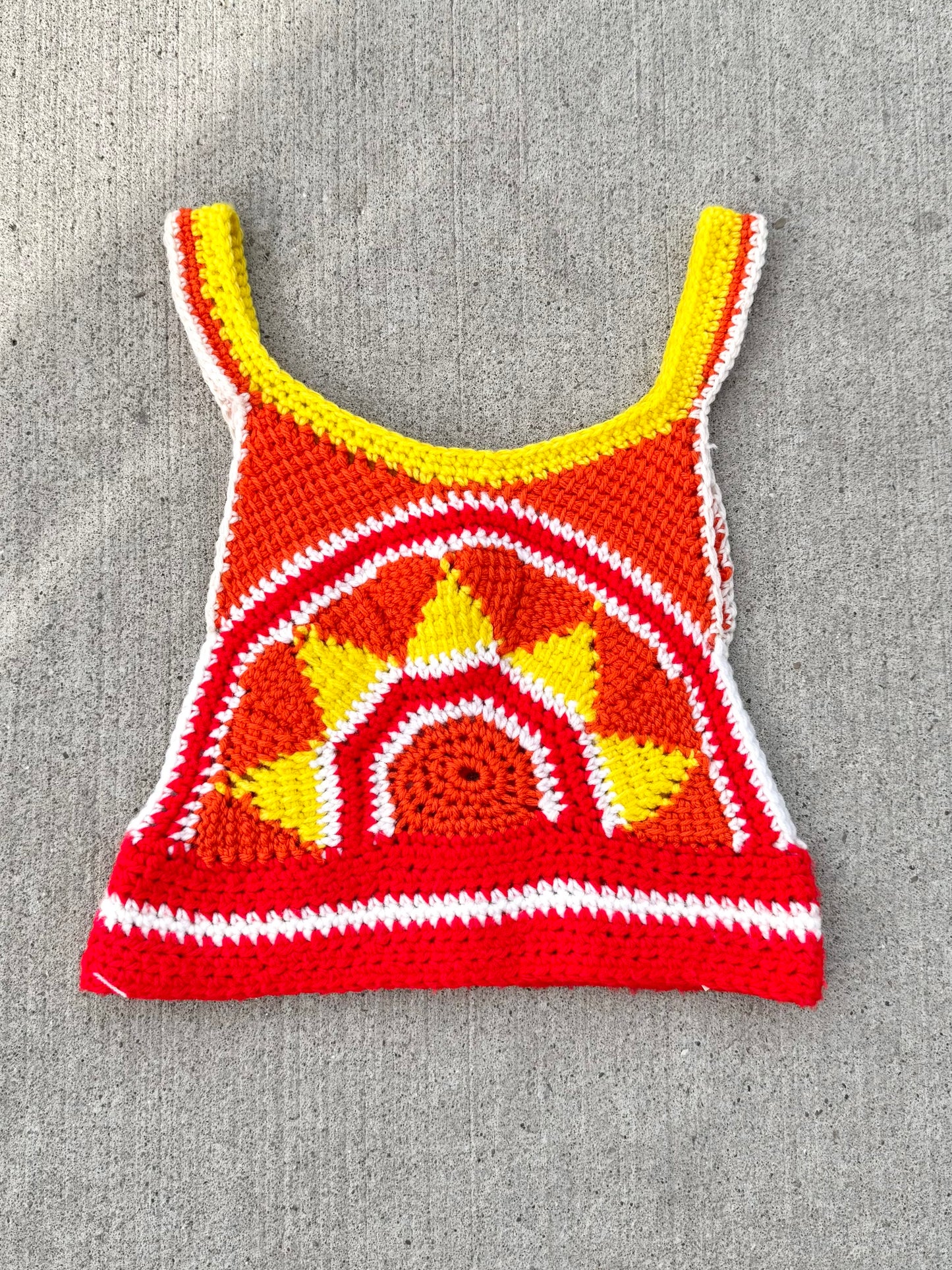 Vintage 1970s Crochet Sun Cropped Tank | XS