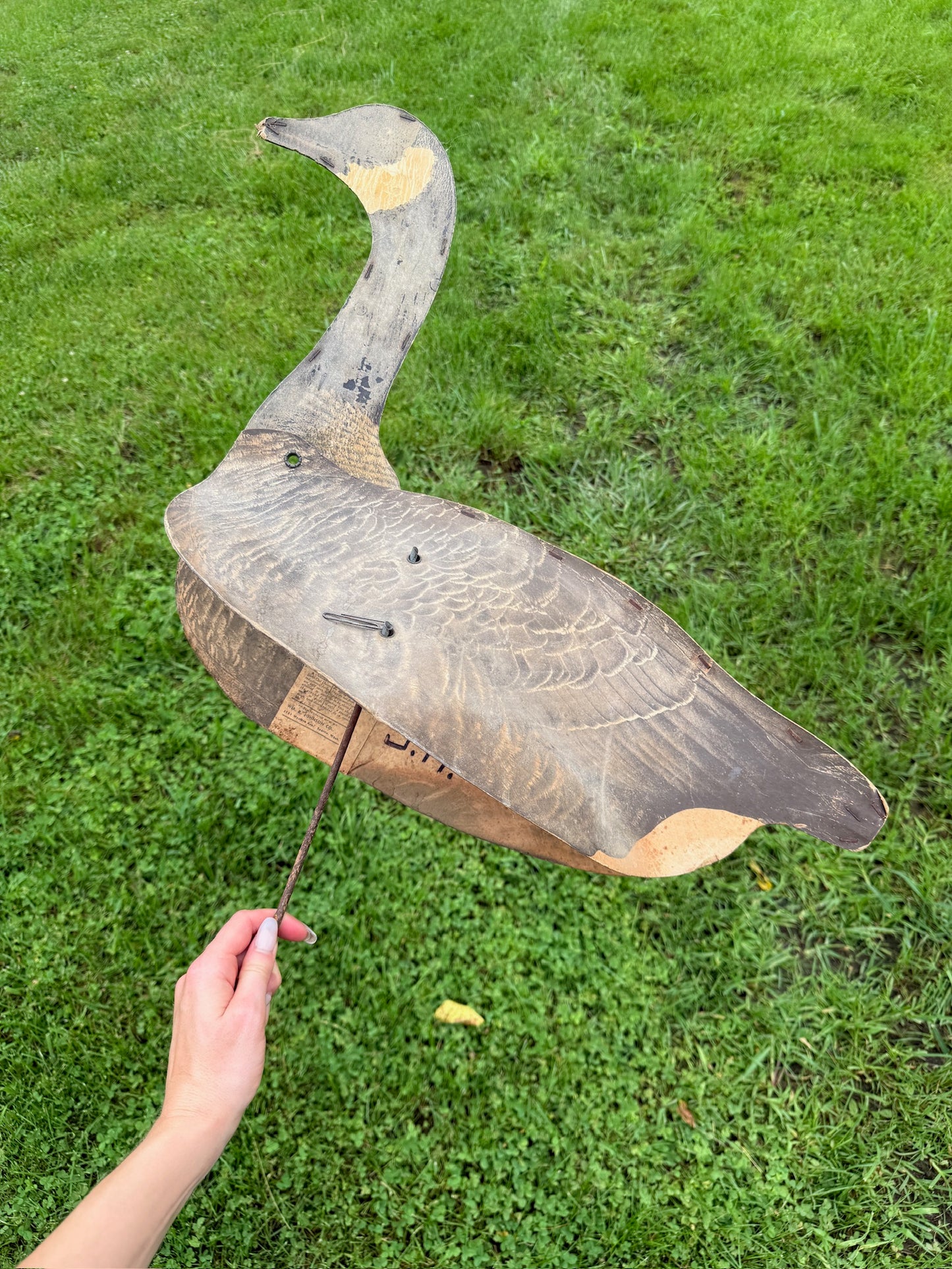 Vintage 1950s Johnson Co. Folding Stake Out Goose Decoy