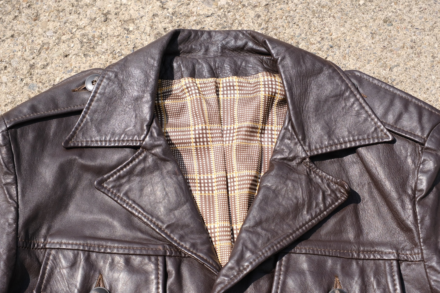 Vintage 1970s Buckboard Brown Leather Jacket | M/L