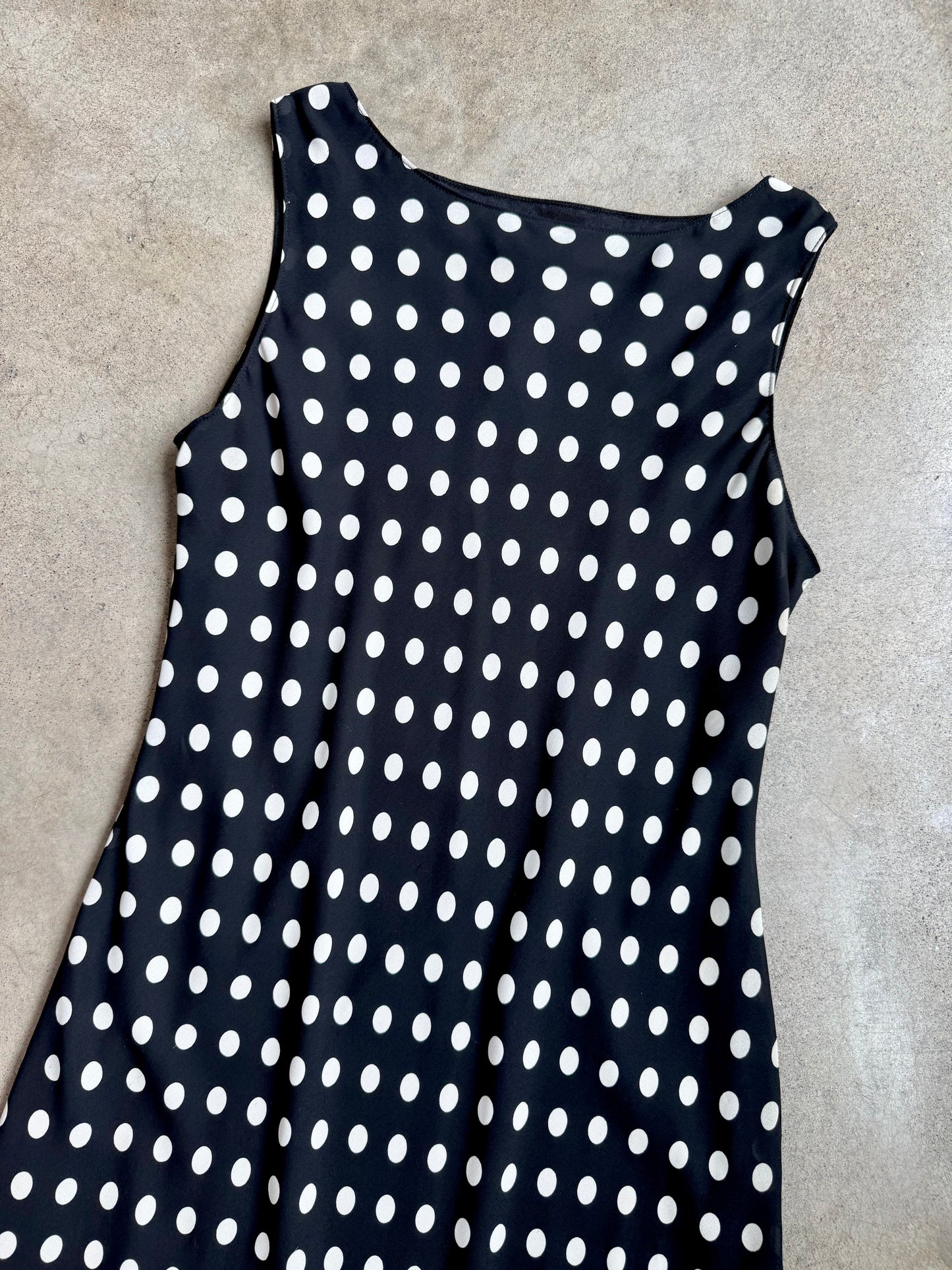 Vintage 1990s Ronni Nicole Polka Dot Maxi Dress | Medium