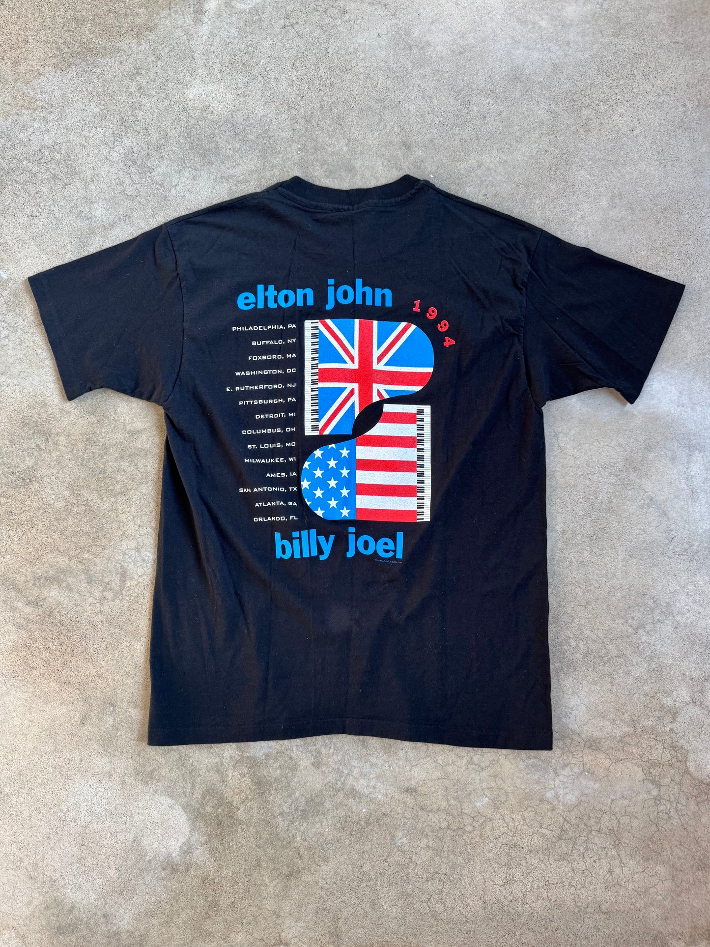 Vintage 1994 Elton John & Billy Joel Black Concert Tee | XL