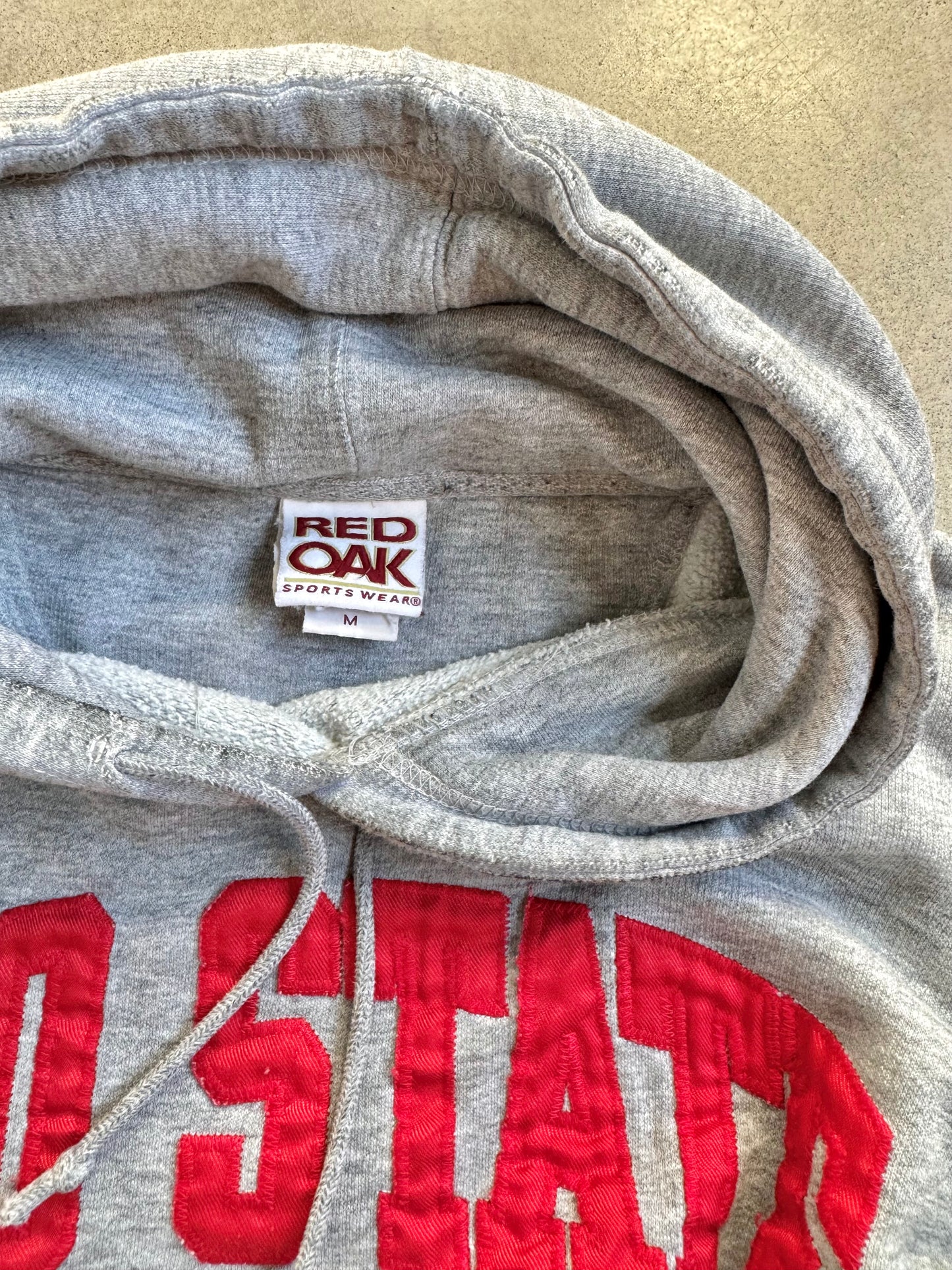2000s Ohio State Embroidered Worn Grey Hoodie | Medium