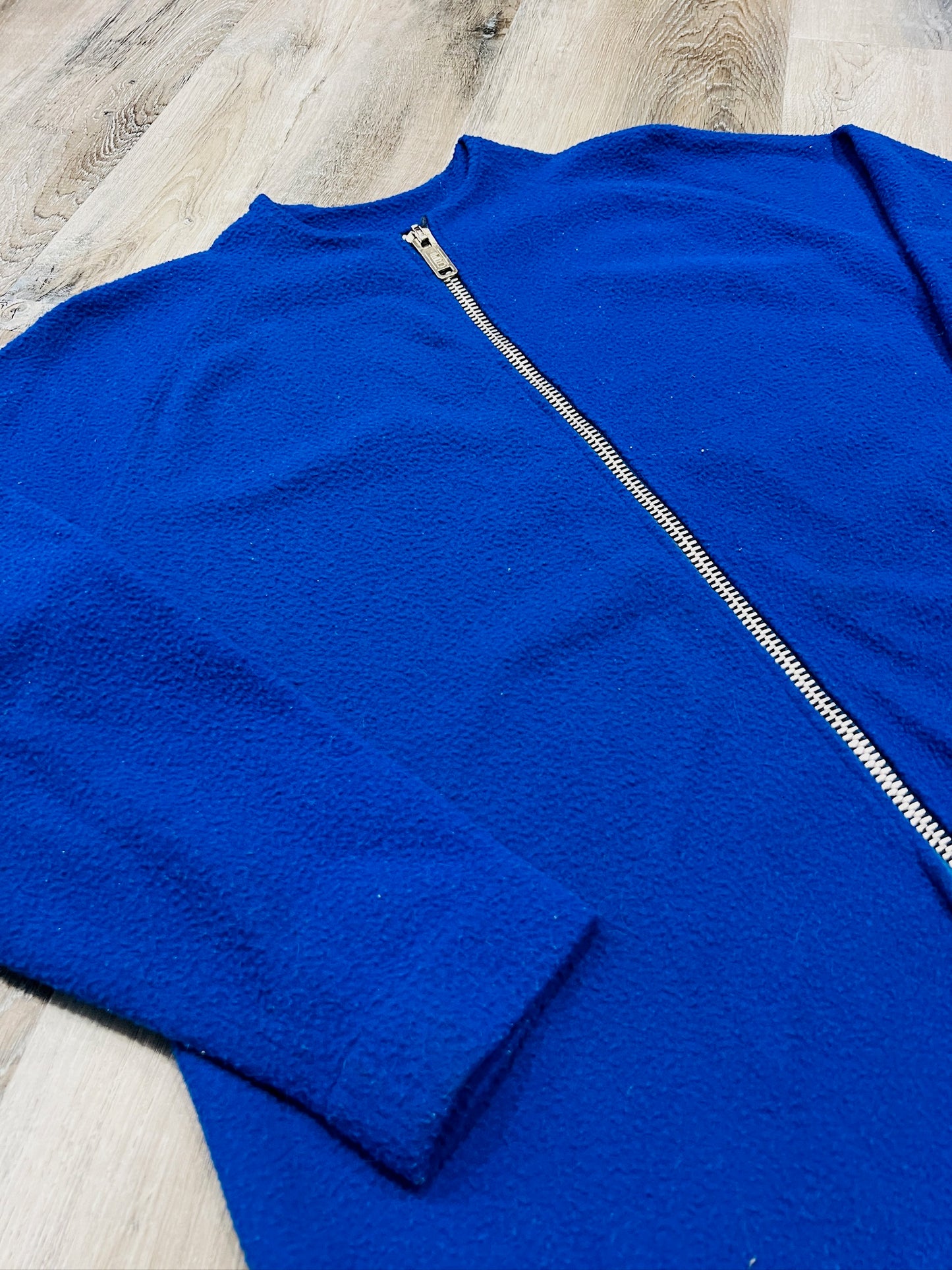 Vintage 1980s Blue Fleece Zip-Up Lightweight Jacket | L/XL