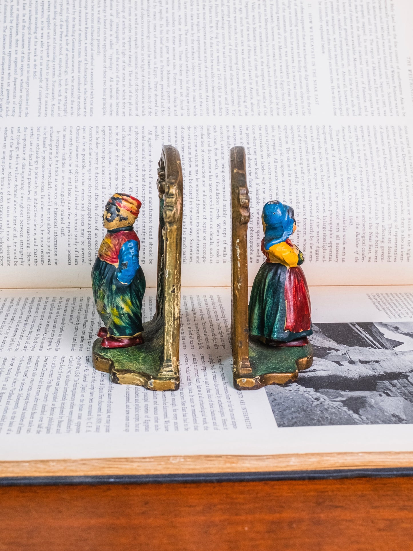 Antique Hubley Cast Iron "Dutch Boy & Girl" Bookends | Set of 2