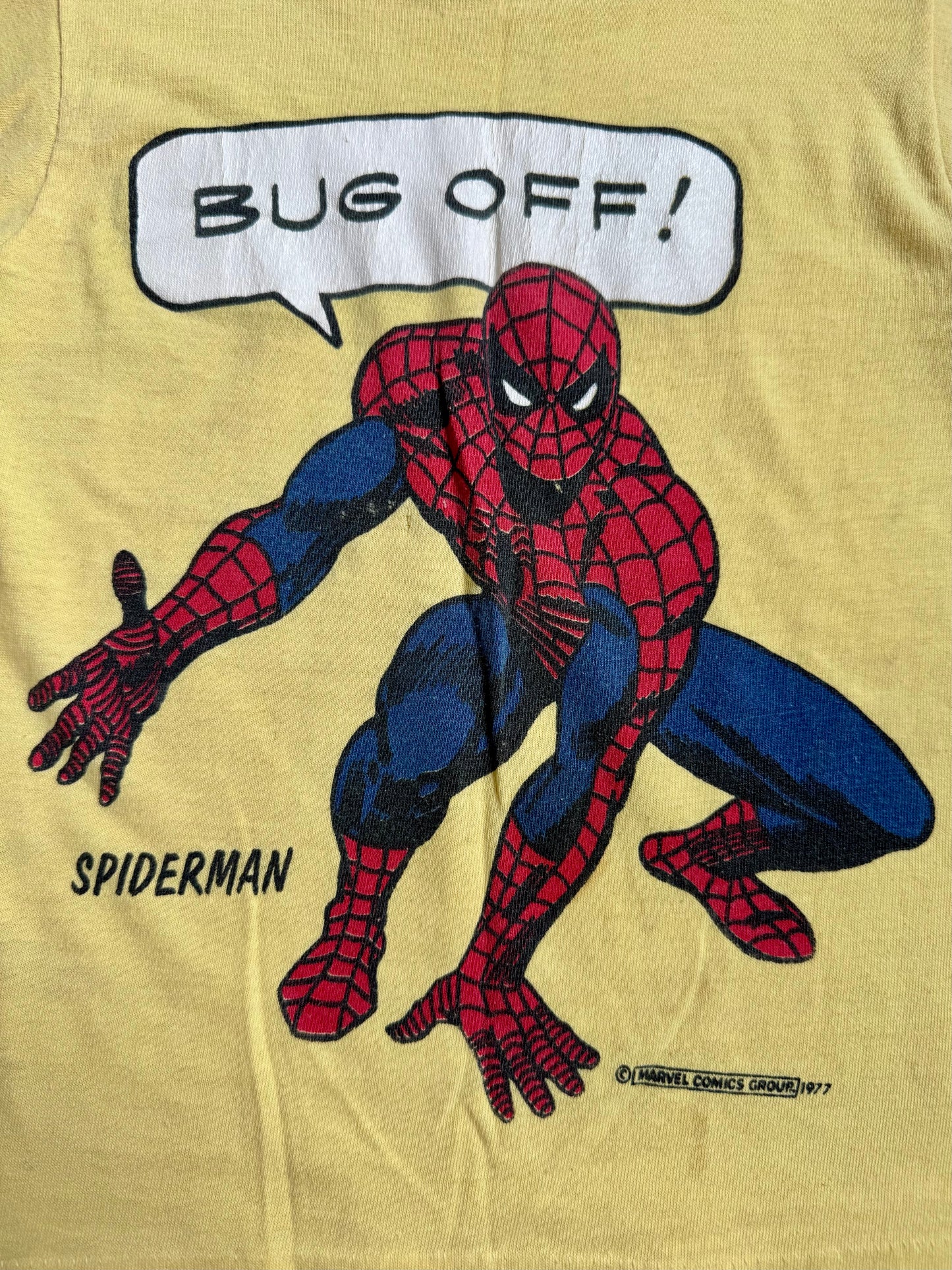 Vintage 1970s Kids’ Spiderman Yellow Graphic Tee | Youth S