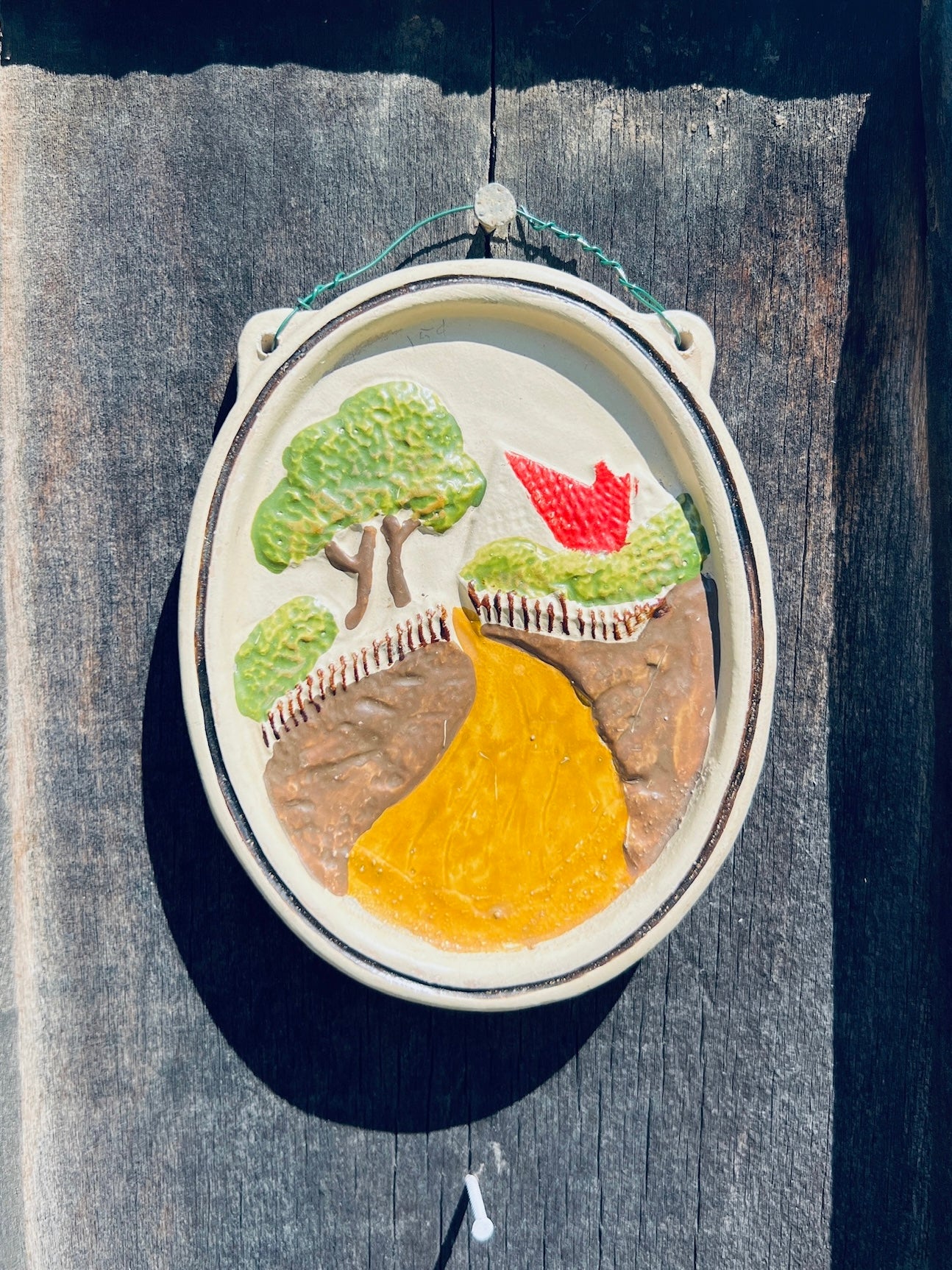 Vintage 1960s Ceramic German Countryside Wall Hangings | Set of 2