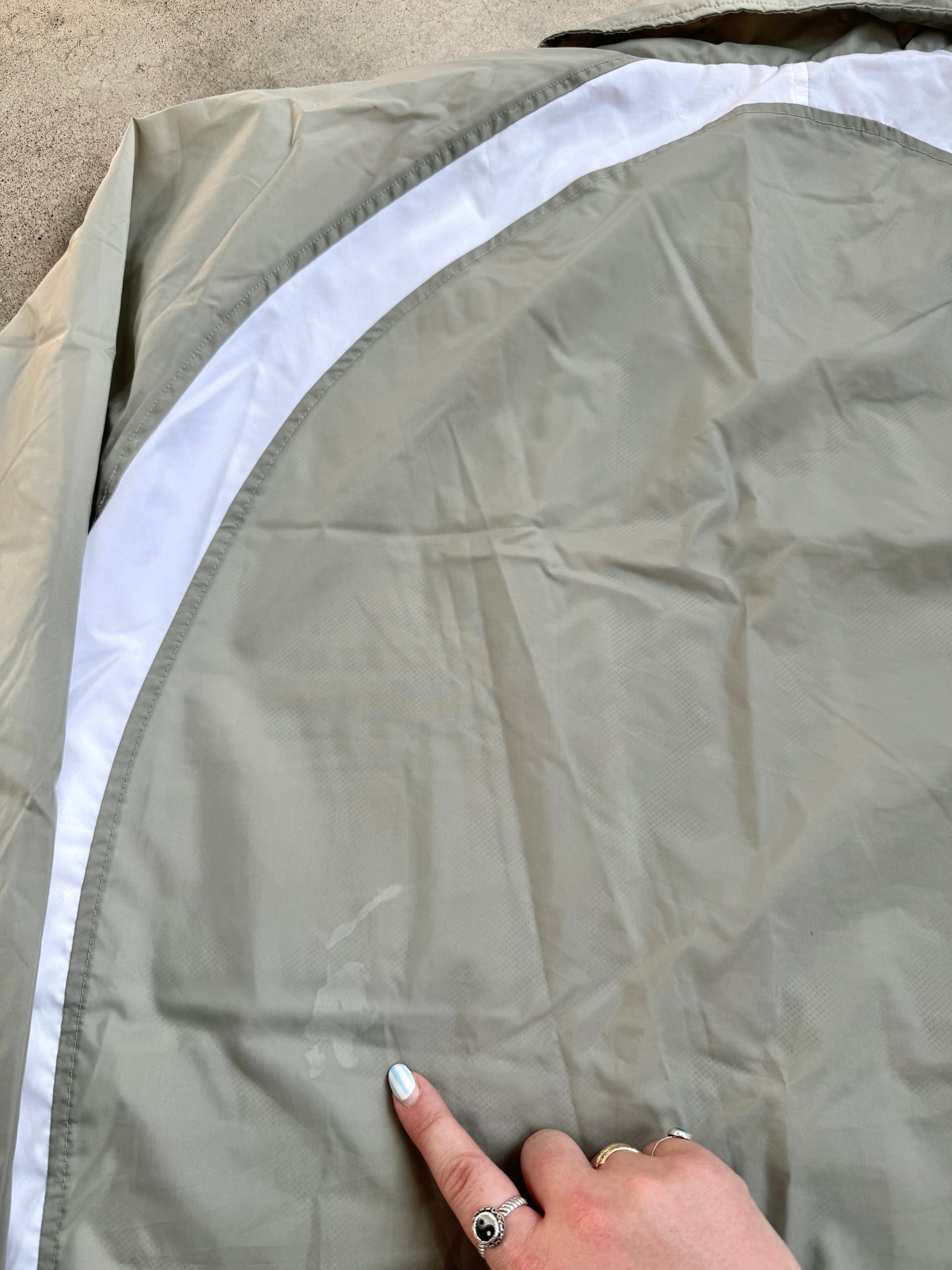 Vintage 1990s Nike Grey & White Zip-Up Windbreaker Jacket | XXL