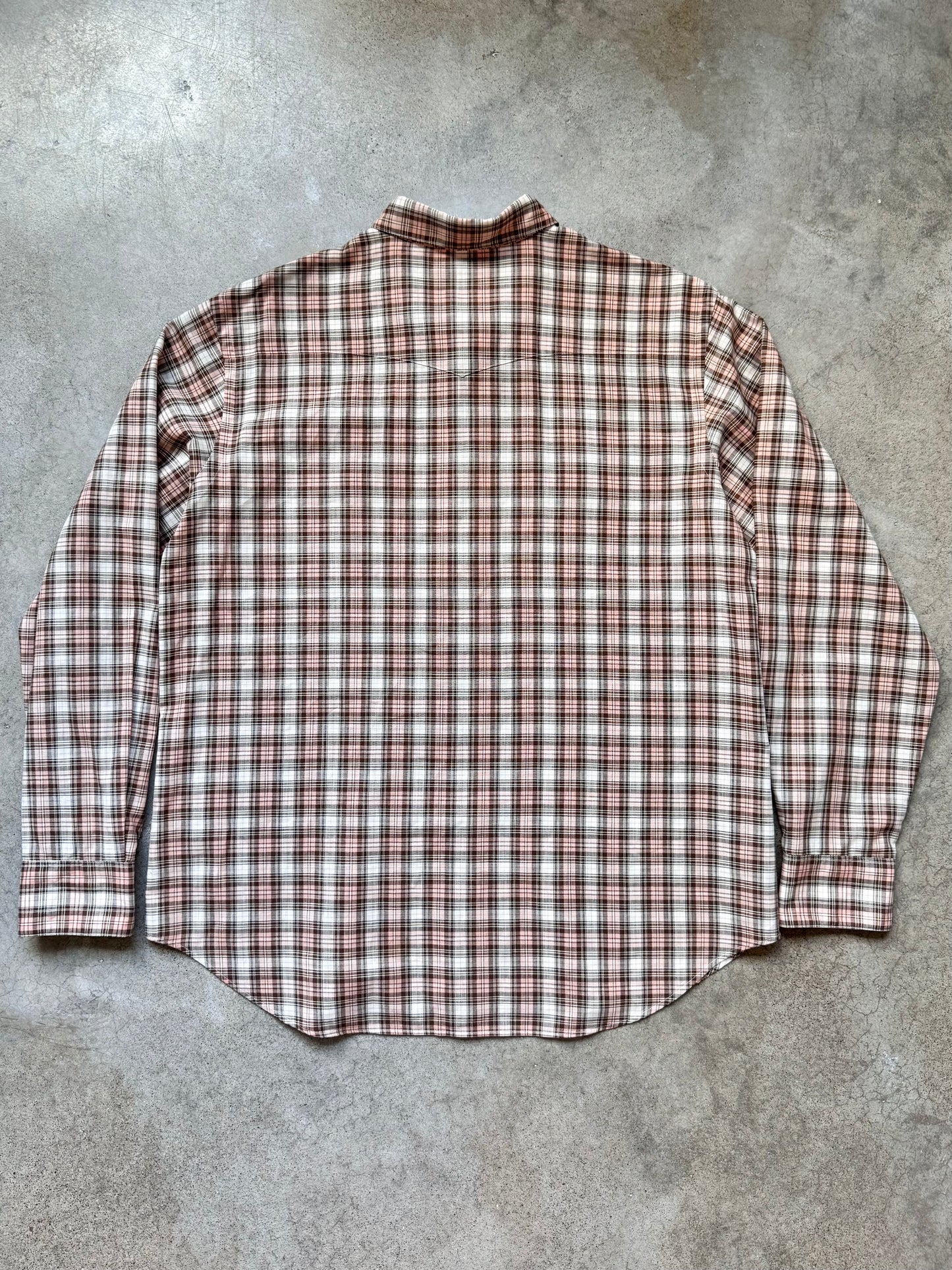 Vintage Polo Ralph Lauren Western Brown Plaid Pearl Snap Shirt | XL