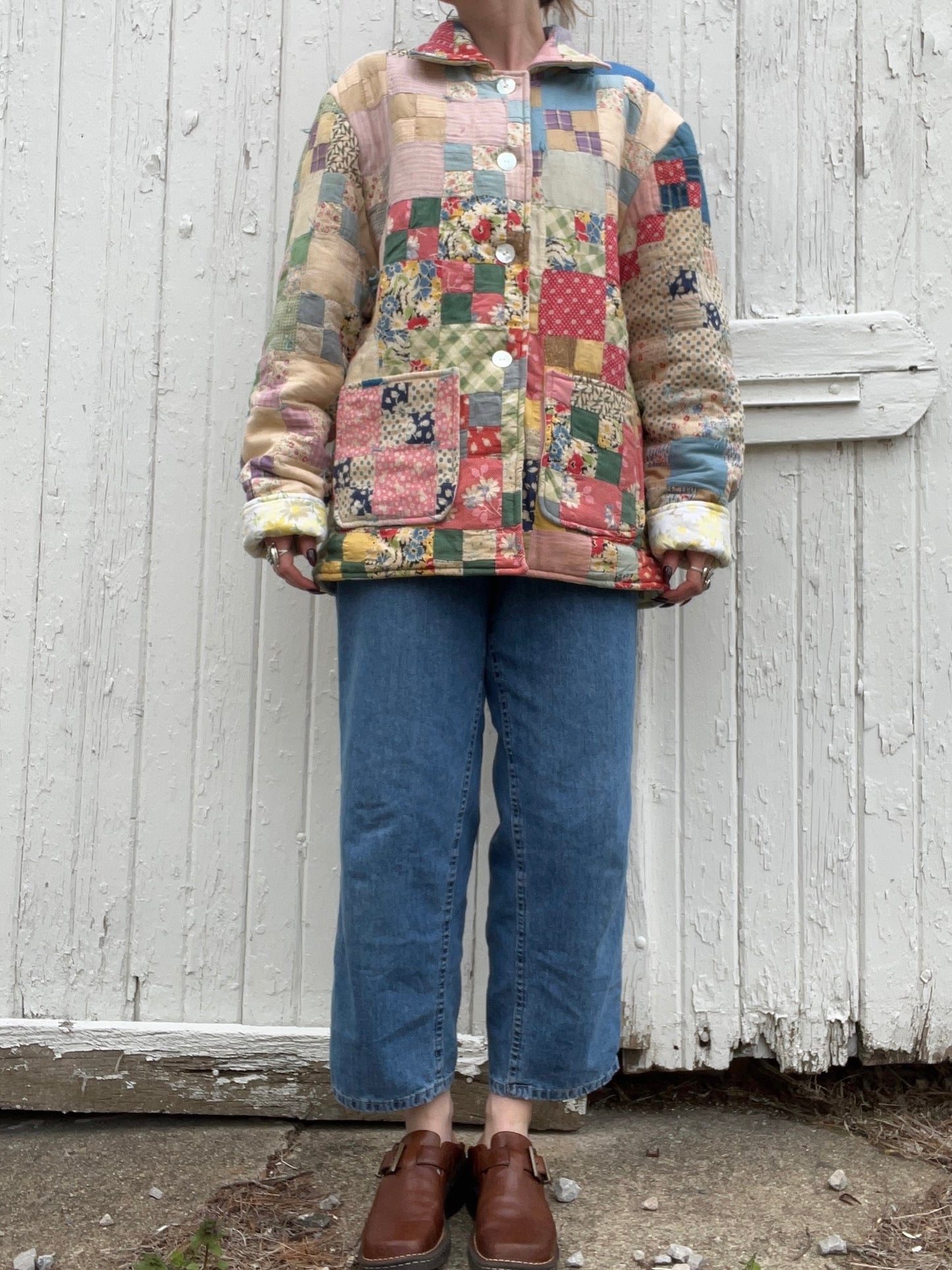 Vintage Handmade Patchwork Quilted Jacket | Large