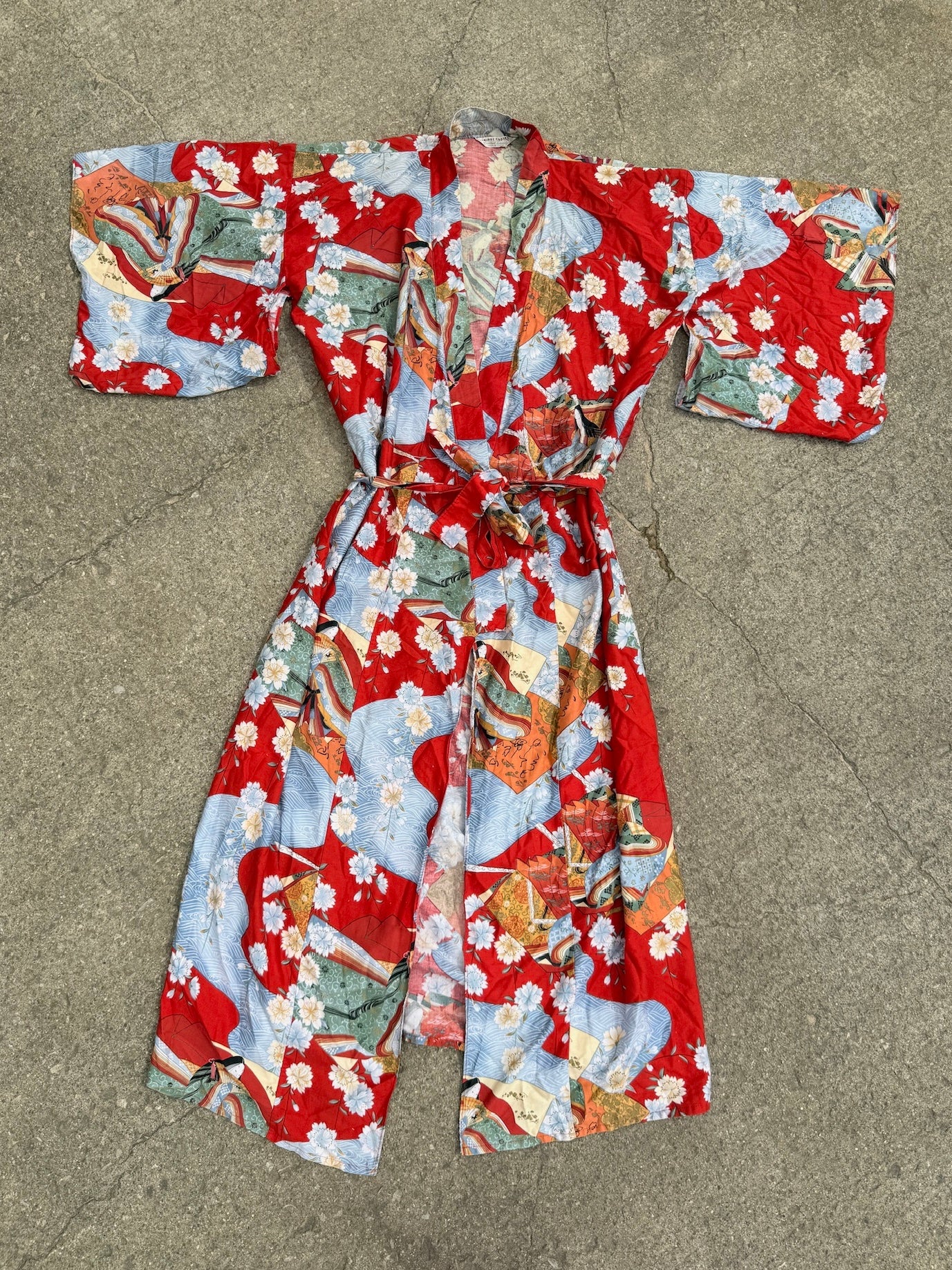 Vintage Ichiban Floral Floor Length House Coat | L/XL