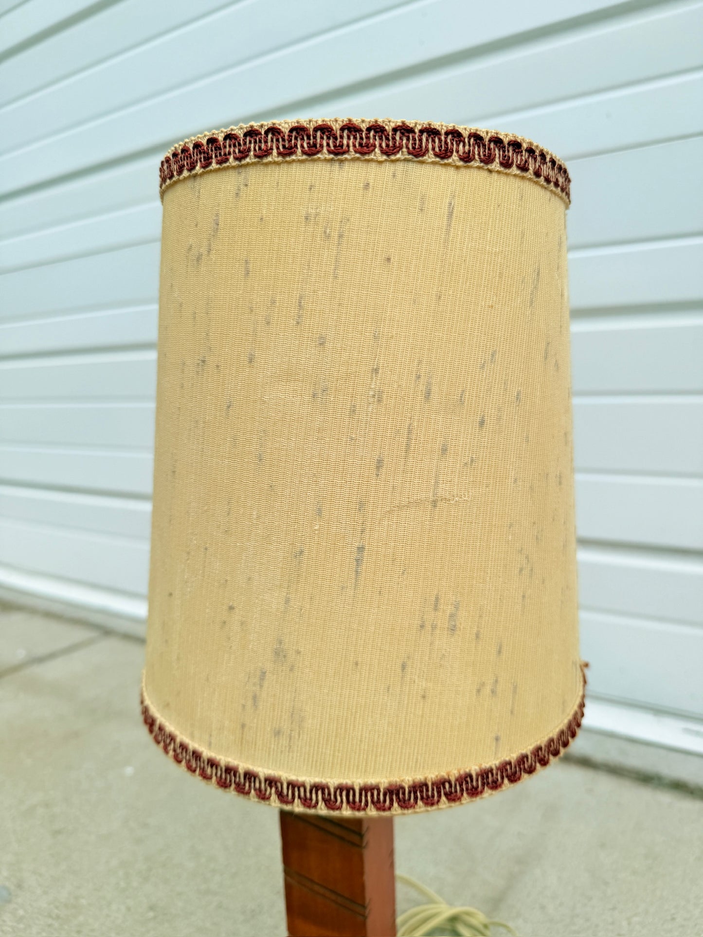 Vintage 1960s Wooden South American “Sleeping Worker” Table Lamp