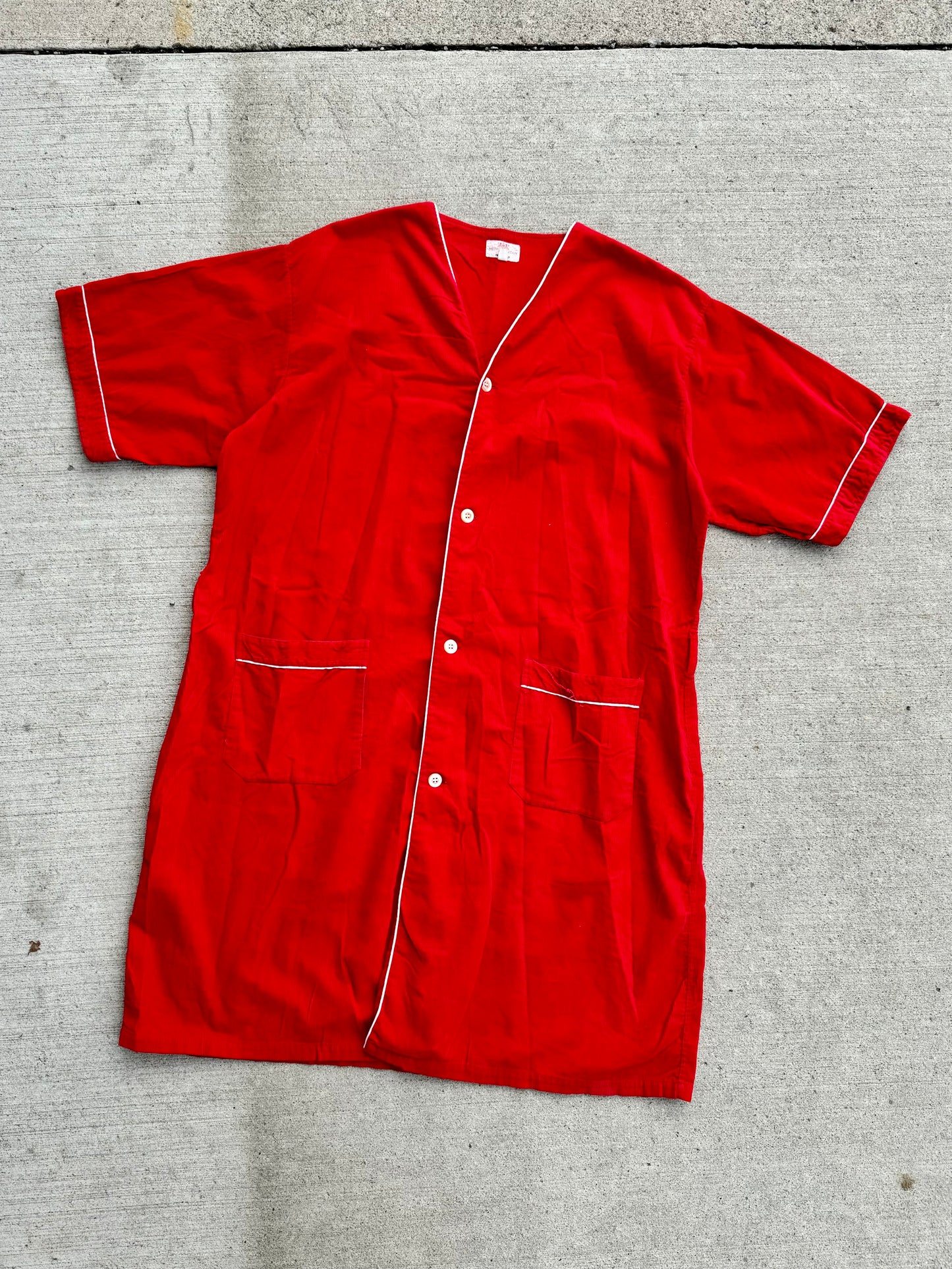 Vintage Metropolitan Styled by Enro Red Cotton Corduroy Robe | XL